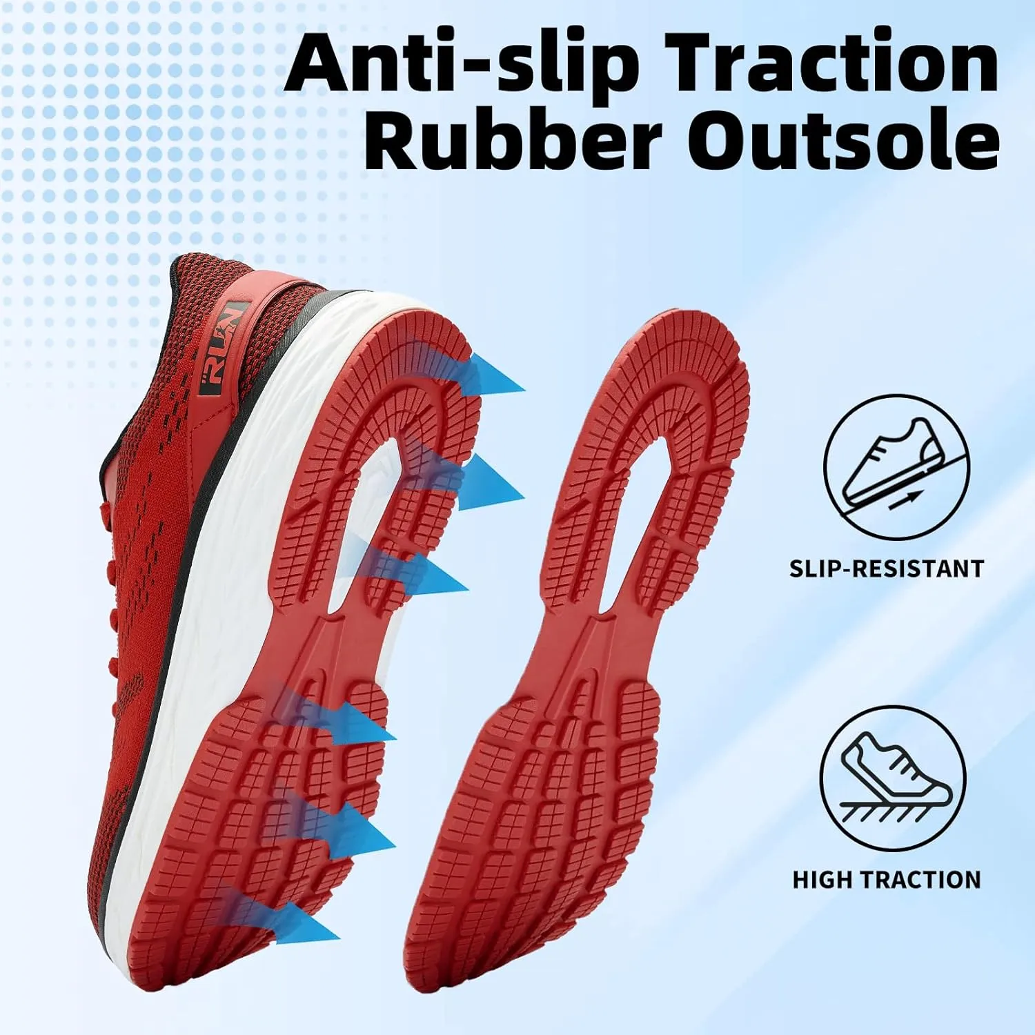 Slow Man Wide Toe Box Shoes for Men - Cushioned Road Running Shoe Non Slip Mens Walking Sneakers for Wide Feet Comfortable Athletic Gym Workout Sneaker