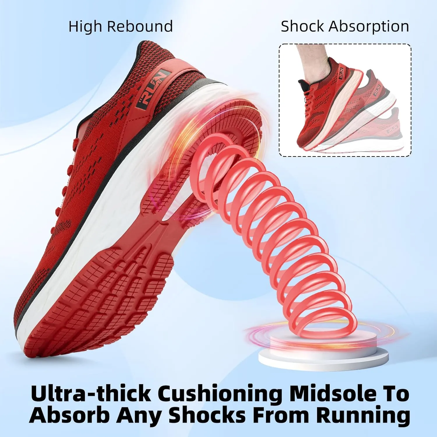Slow Man Wide Toe Box Shoes for Men - Cushioned Road Running Shoe Non Slip Mens Walking Sneakers for Wide Feet Comfortable Athletic Gym Workout Sneaker