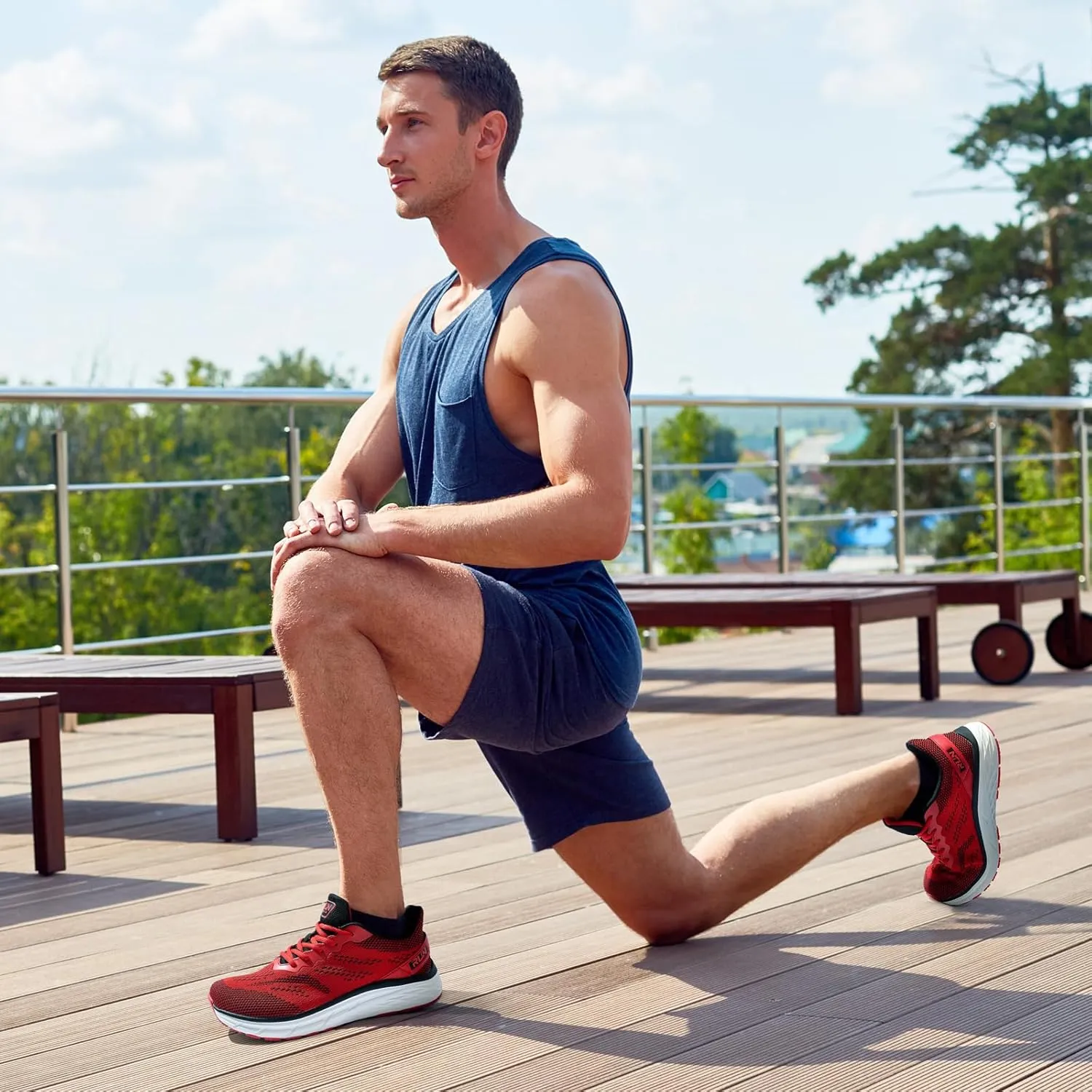 Slow Man Wide Toe Box Shoes for Men - Cushioned Road Running Shoe Non Slip Mens Walking Sneakers for Wide Feet Comfortable Athletic Gym Workout Sneaker
