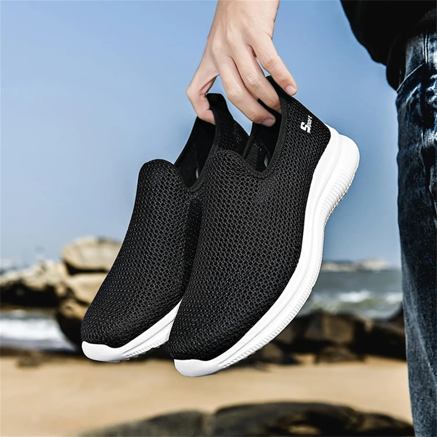 Sneakers for Women Walking Shoes Non Slip Lightweight Slip On Shoes Women Casual Shoes Dressy Casual White Platform Sneakers Slip On Tennis Shoe White Loafers