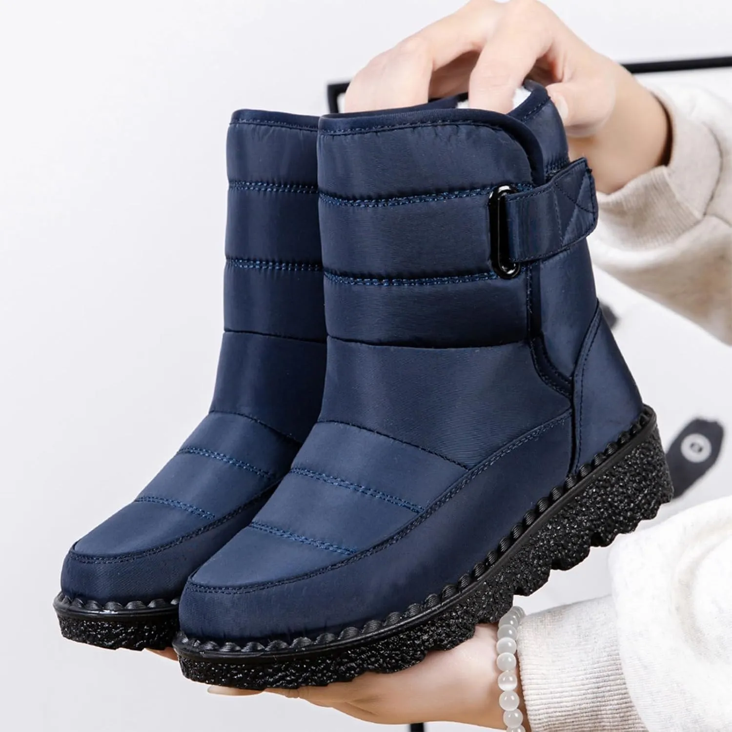 Snow Boots For Women Platform Boots for Women Comfy Flat Boots Fashion Comfortable Soft Sole Warm Padded Snow Boots