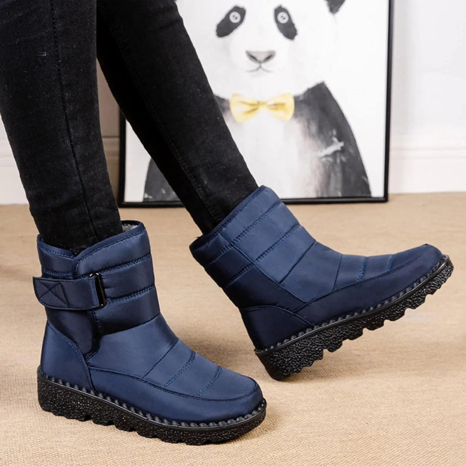Snow Boots For Women Platform Boots for Women Comfy Flat Boots Fashion Comfortable Soft Sole Warm Padded Snow Boots