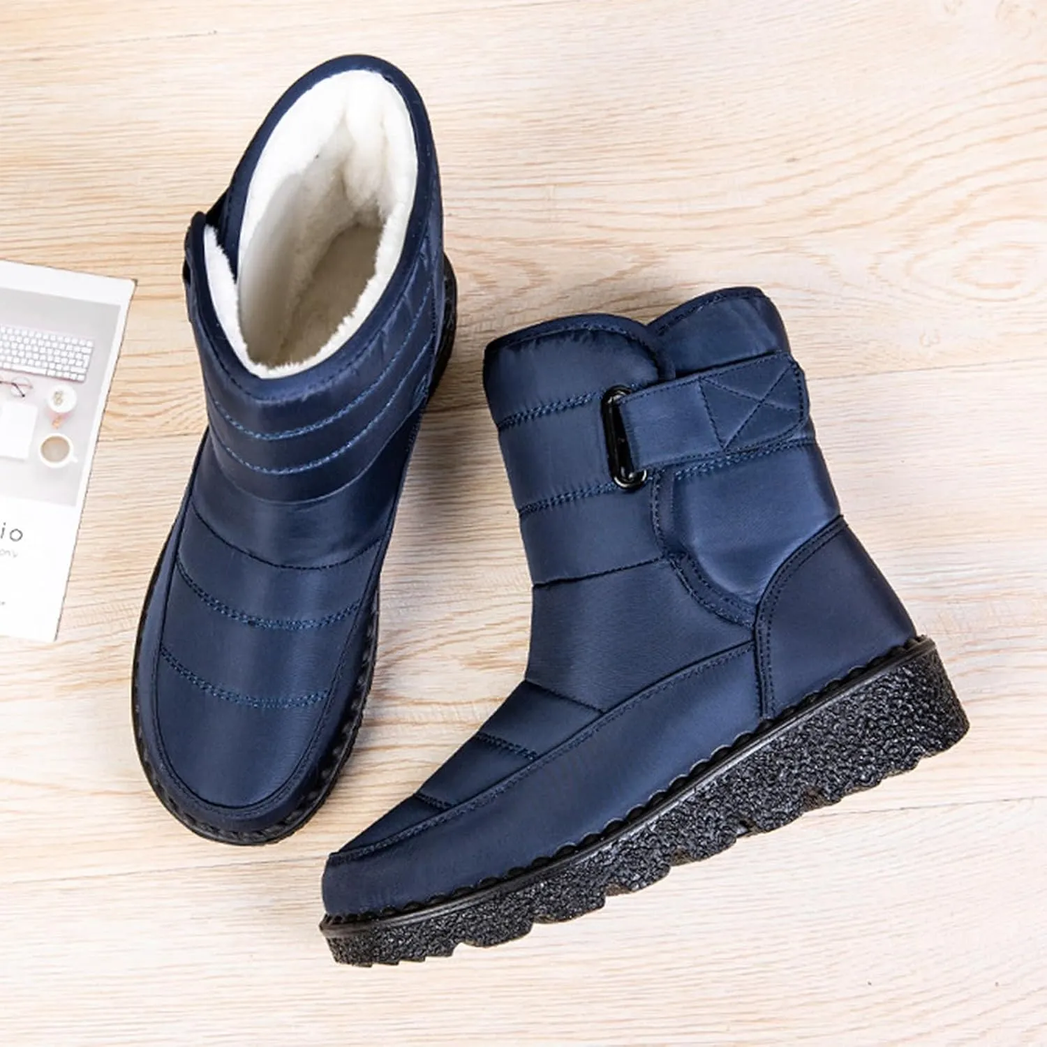 Snow Boots For Women Platform Boots for Women Comfy Flat Boots Fashion Comfortable Soft Sole Warm Padded Snow Boots