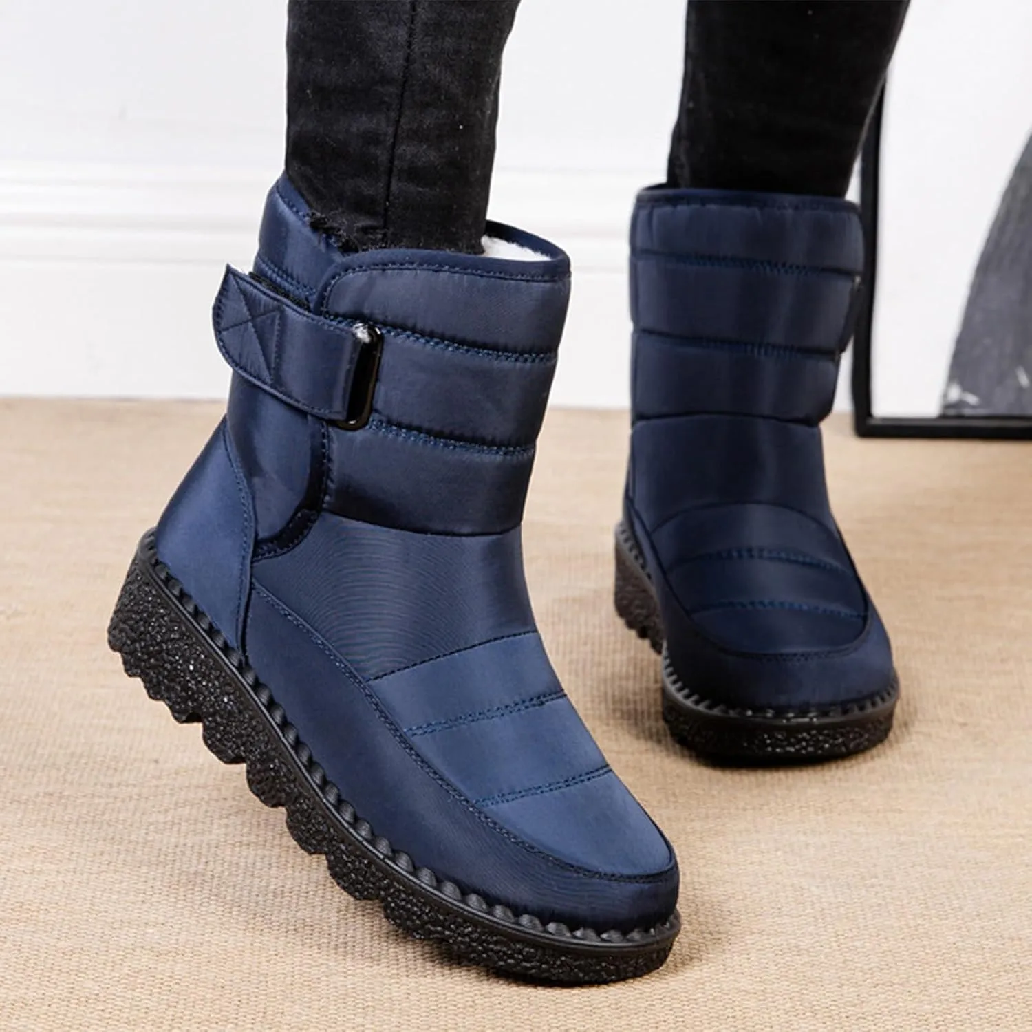 Snow Boots For Women Platform Boots for Women Comfy Flat Boots Fashion Comfortable Soft Sole Warm Padded Snow Boots