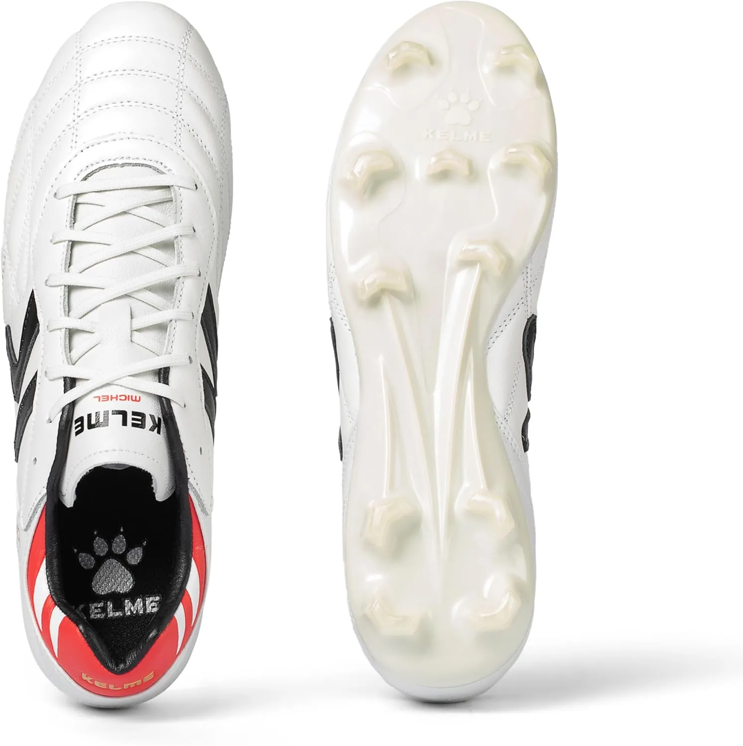 Soccer Cleats Leather Men's FG/MG Football Shoes,Pro Calfskin Leather Soccer Shoes,Outdoor Football Cleats Unisex Adult Sizes,Snug Fit