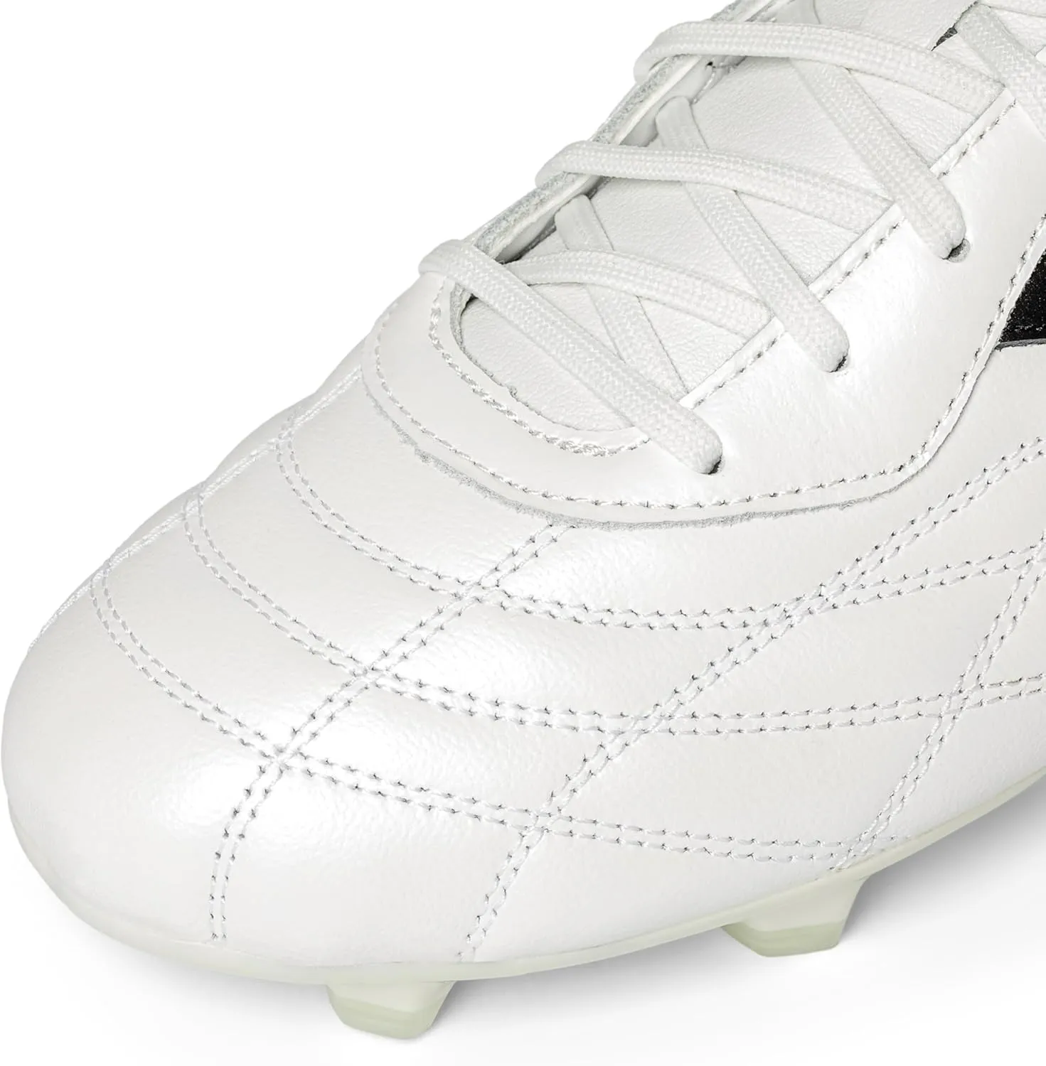 Soccer Cleats Leather Men's FG/MG Football Shoes,Pro Calfskin Leather Soccer Shoes,Outdoor Football Cleats Unisex Adult Sizes,Snug Fit