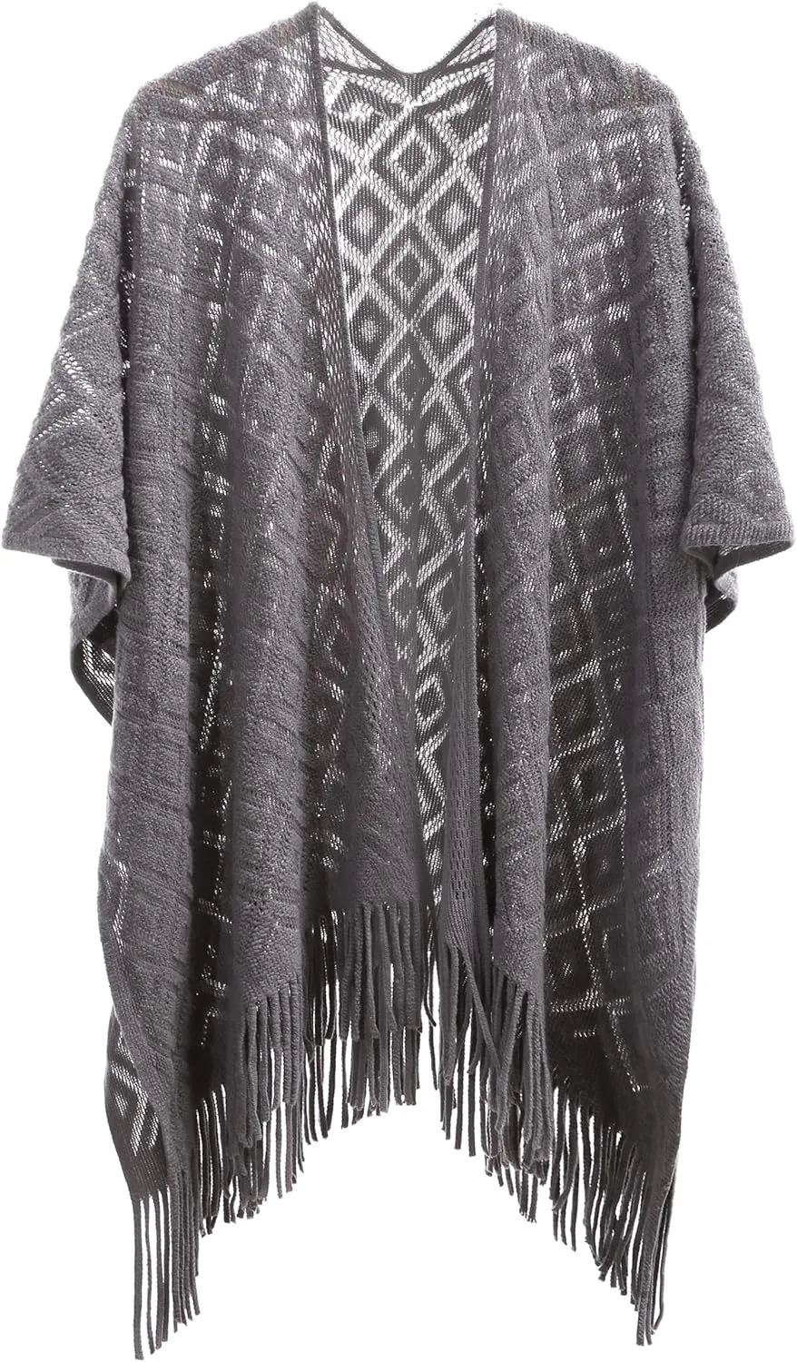 Soul Young Knit Shawl Wrap for Women Ladies Fringe Poncho Blanket Cardigan Cape