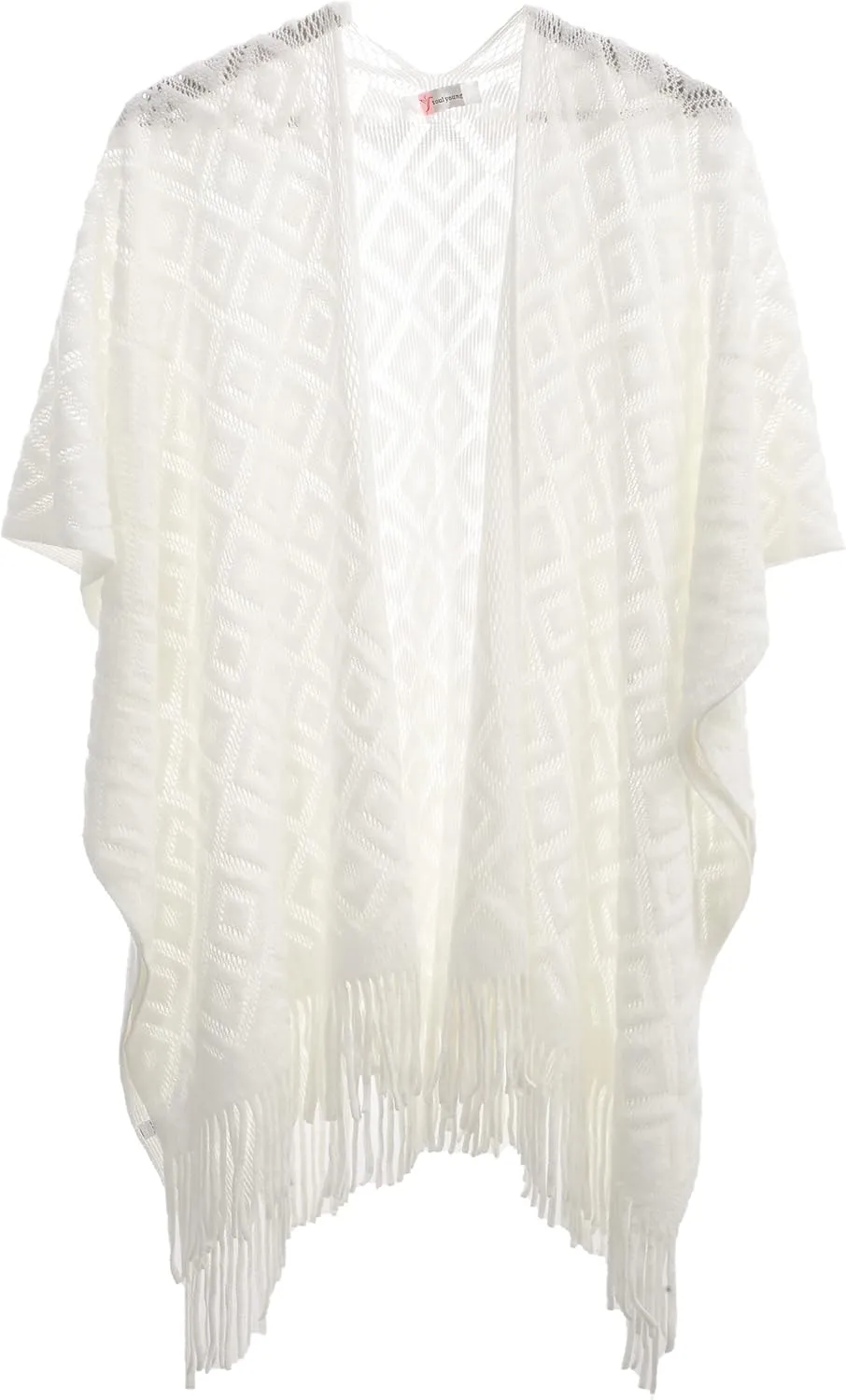 Soul Young Knit Shawl Wrap for Women Ladies Fringe Poncho Blanket Cardigan Cape