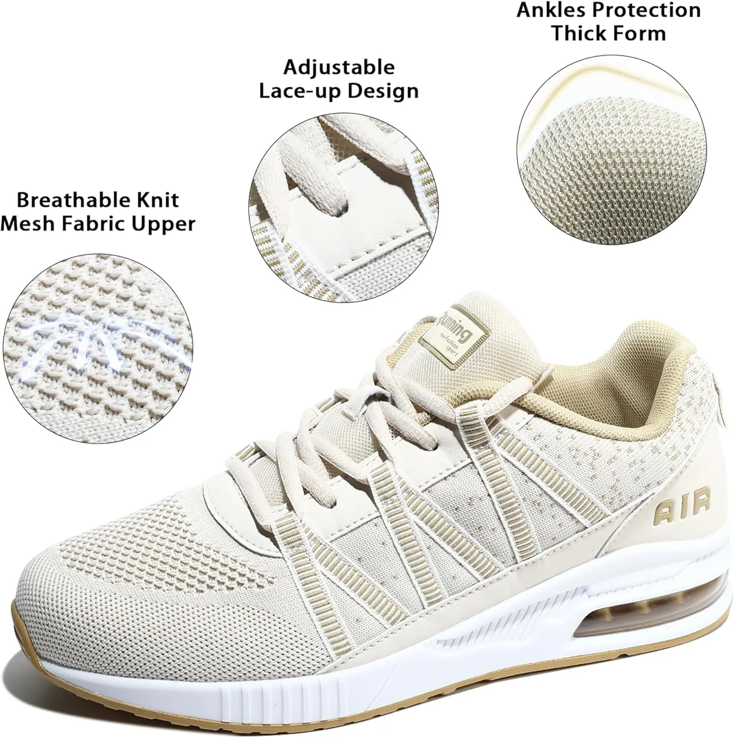 Soulsfeng Womens Air Cushion Running Shoes Lightweight Breathable Workout Tennis Walking Sneakers US 3.5-11.5