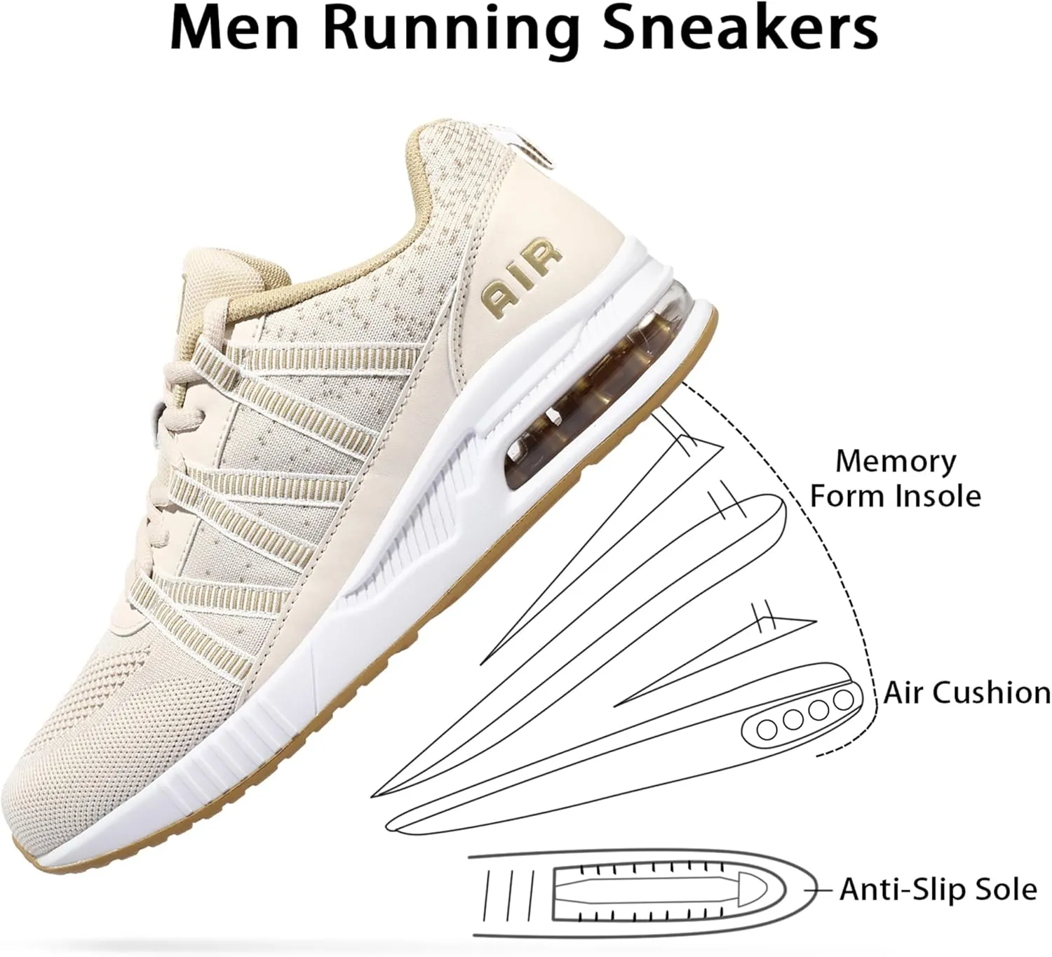 Soulsfeng Womens Air Cushion Running Shoes Lightweight Breathable Workout Tennis Walking Sneakers US 3.5-11.5
