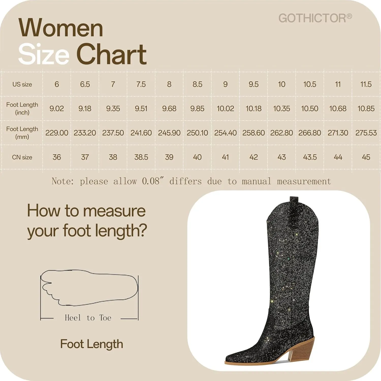 Sparkly Cowboy Boots for Women Pointed Toe Knee High Chunky Heel Western Cowgirl Dress Boots for Wedding Party Side Zipper Pull Tab