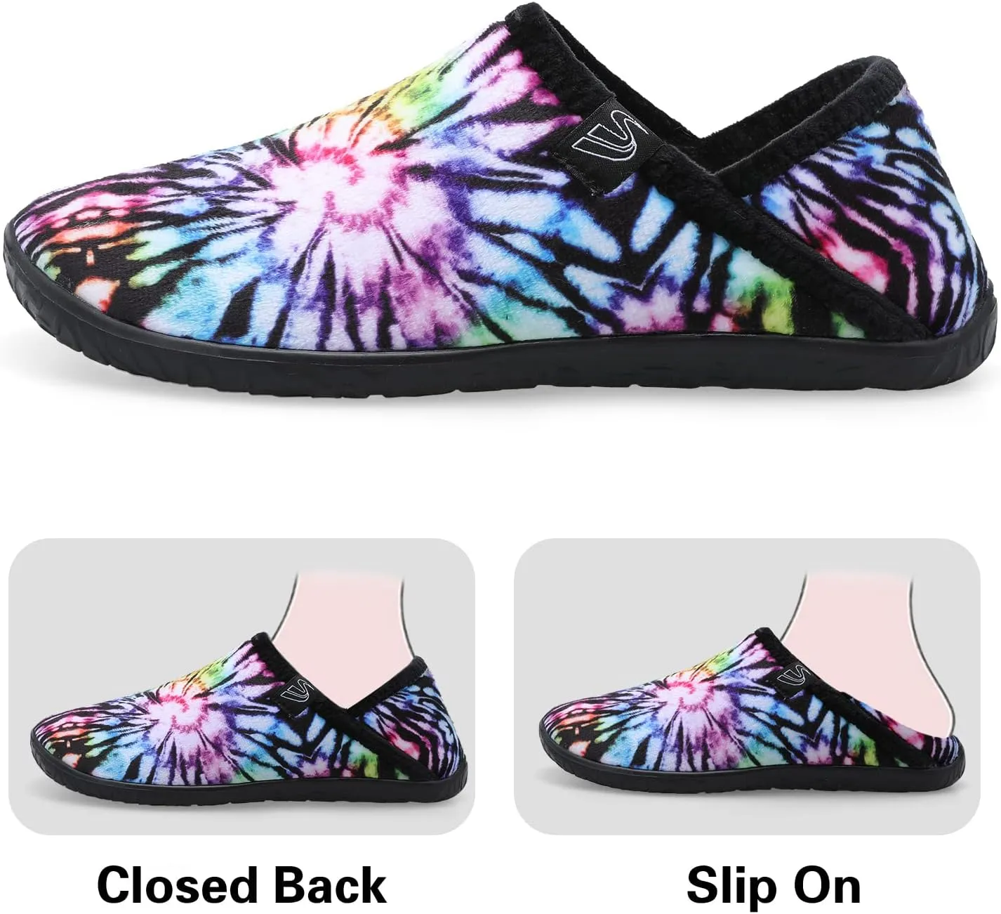 Spesoul Fuzzy House Slippers for Women Men Indoor Closed Back Lightweight Cozy Faux Furry Lining Barefoot House Shoes Slipper Socks for Bedroom Home Office Yoga Outdoor Walking Shoes