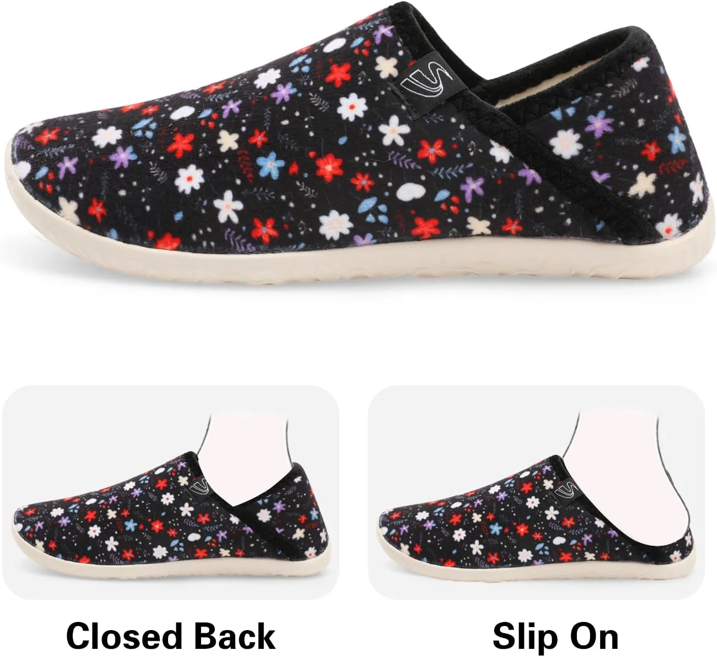 Spesoul Fuzzy House Slippers for Women Men Indoor Closed Back Lightweight Cozy Faux Furry Lining Barefoot House Shoes Slipper Socks for Bedroom Home Office Yoga Outdoor Walking Shoes