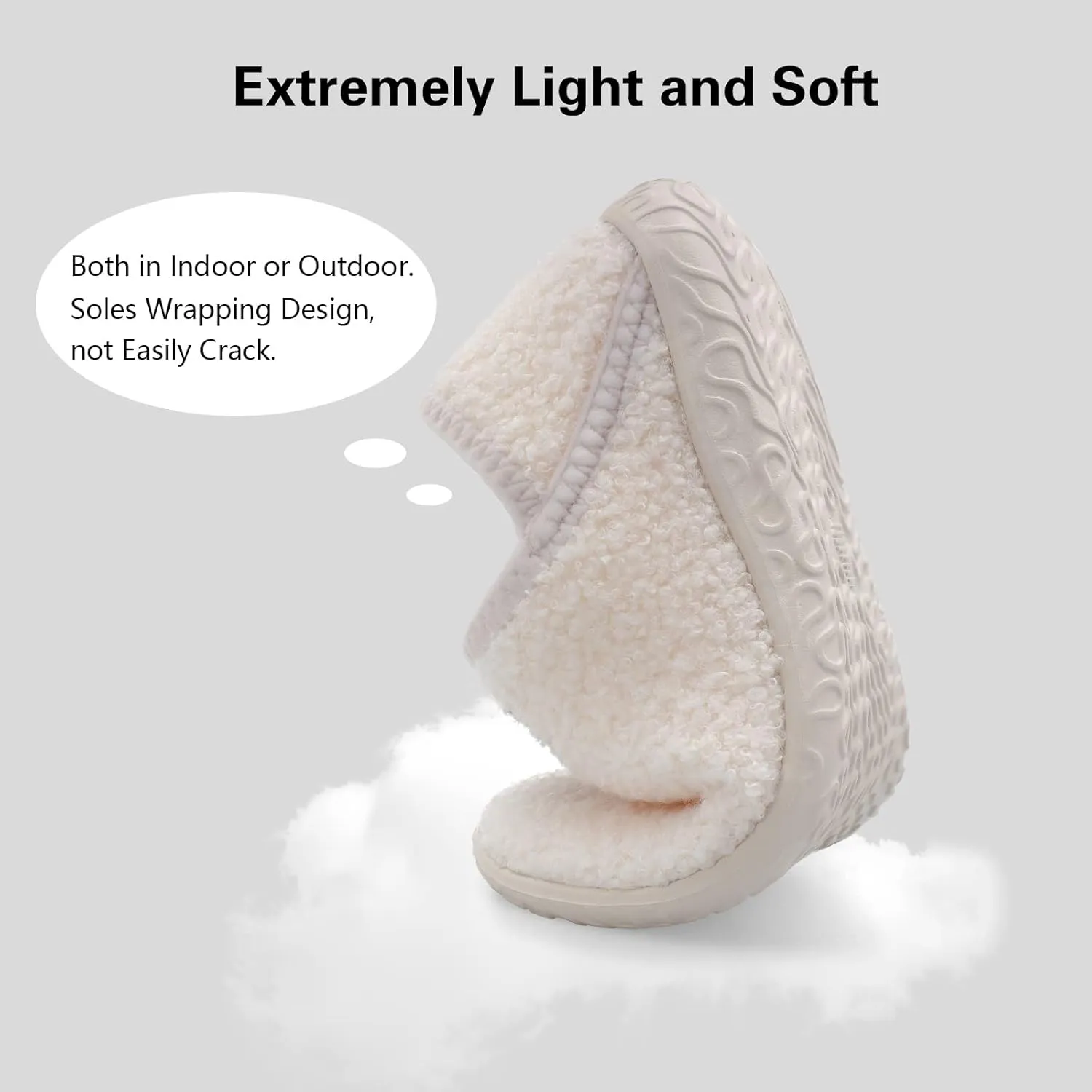 Spesoul Fuzzy House Slippers for Women Men Indoor Closed Back Lightweight Cozy Faux Furry Lining Barefoot House Shoes Slipper Socks for Bedroom Home Office Yoga Outdoor Walking Shoes