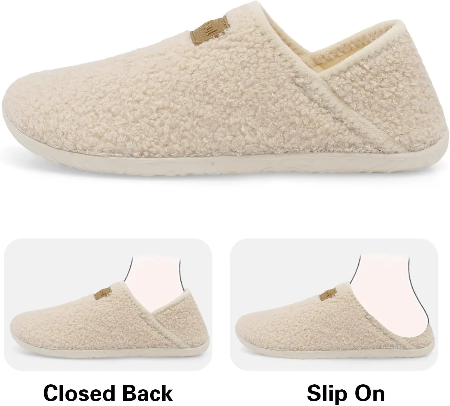 Spesoul Fuzzy House Slippers for Women Men Indoor Closed Back Lightweight Cozy Faux Furry Lining Barefoot House Shoes Slipper Socks for Bedroom Home Office Yoga Outdoor Walking Shoes