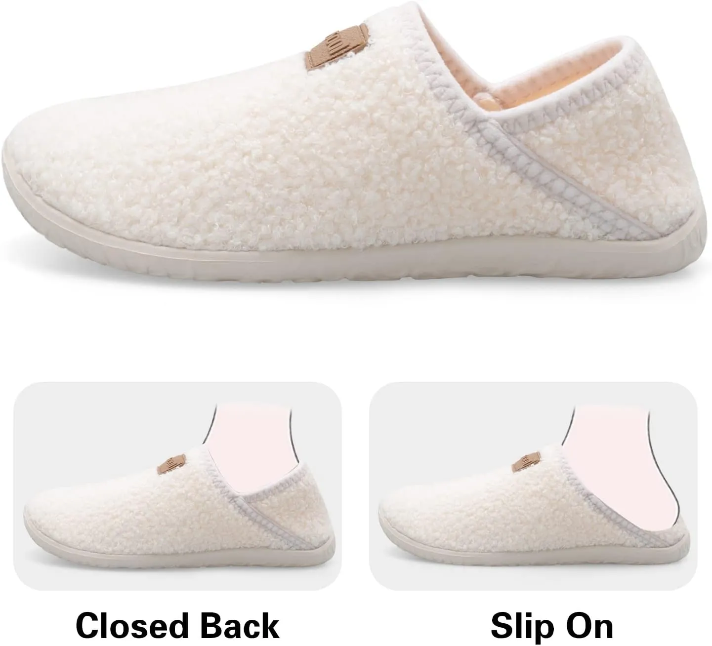 Spesoul Fuzzy House Slippers for Women Men Indoor Closed Back Lightweight Cozy Faux Furry Lining Barefoot House Shoes Slipper Socks for Bedroom Home Office Yoga Outdoor Walking Shoes