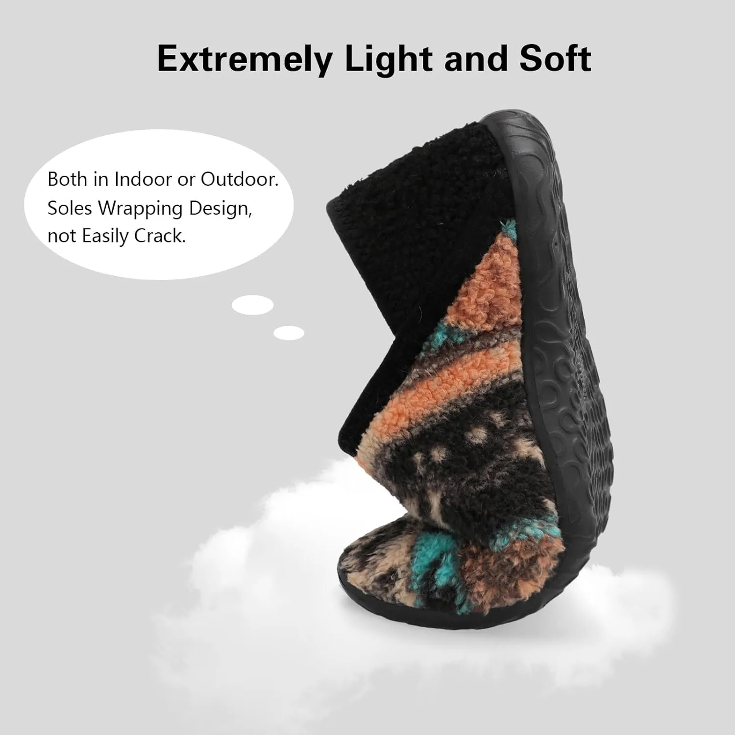 Spesoul Fuzzy House Slippers for Women Men Indoor Closed Back Lightweight Cozy Faux Furry Lining Barefoot House Shoes Slipper Socks for Bedroom Home Office Yoga Outdoor Walking Shoes