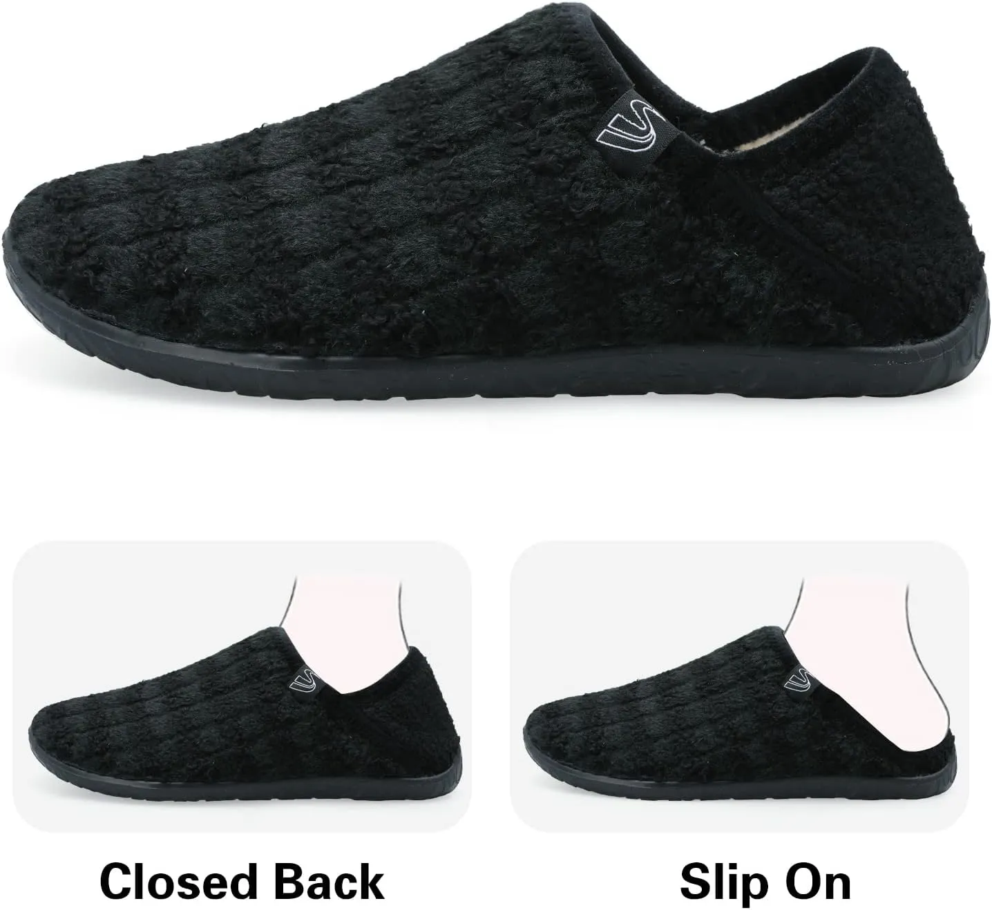 Spesoul Fuzzy House Slippers for Women Men Indoor Closed Back Lightweight Cozy Faux Furry Lining Barefoot House Shoes Slipper Socks for Bedroom Home Office Yoga Outdoor Walking Shoes