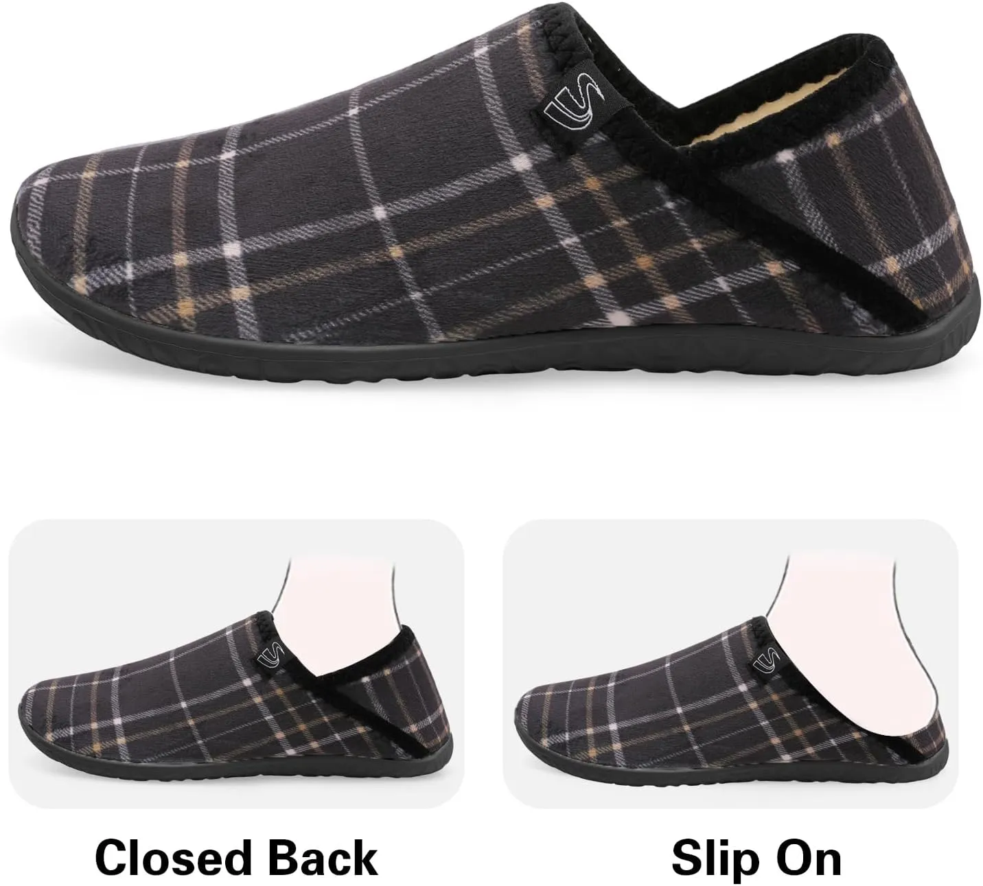 Spesoul Fuzzy House Slippers for Women Men Indoor Closed Back Lightweight Cozy Faux Furry Lining Barefoot House Shoes Slipper Socks for Bedroom Home Office Yoga Outdoor Walking Shoes