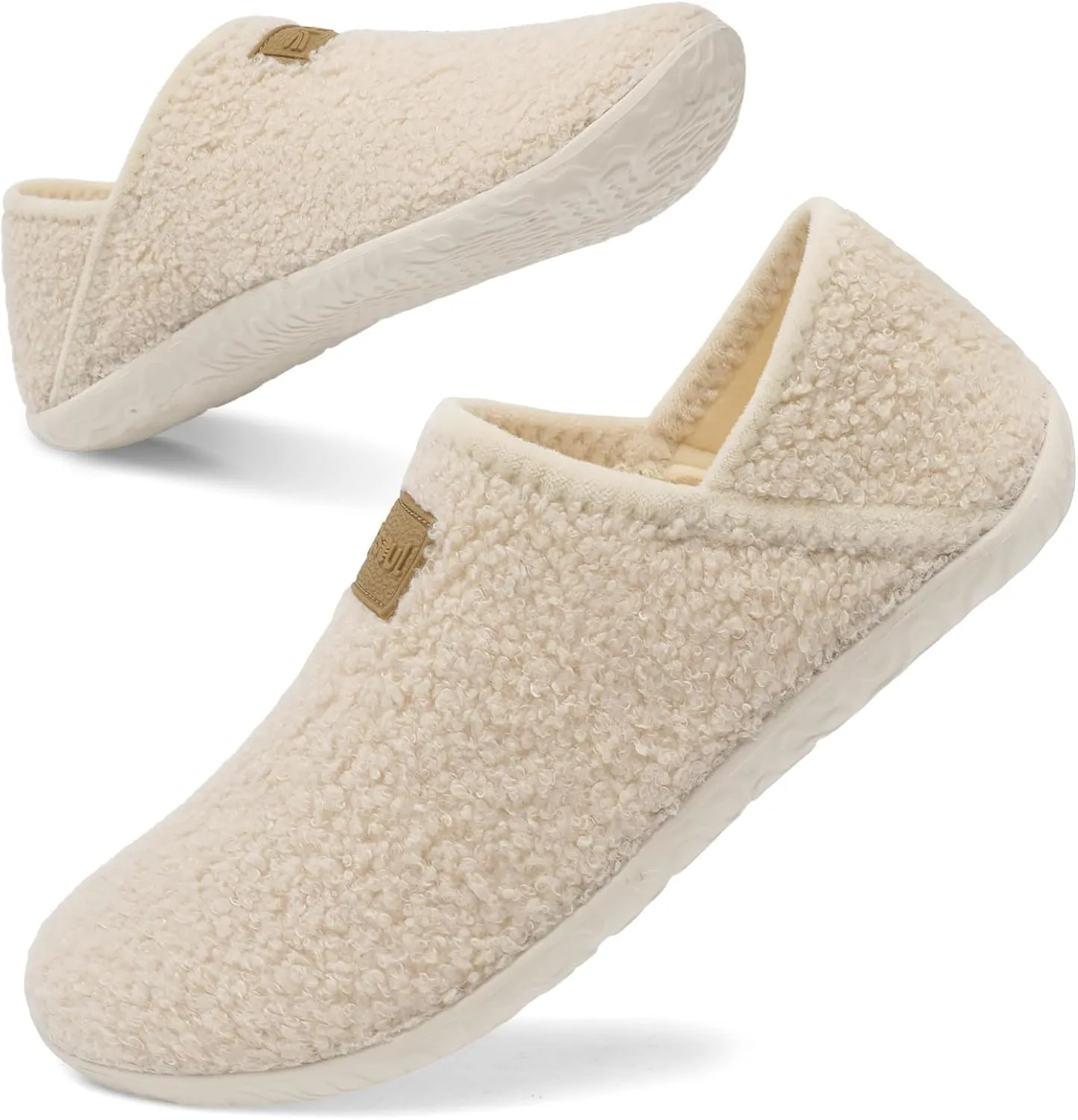 Spesoul Fuzzy House Slippers for Women Men Indoor Closed Back Lightweight Cozy Faux Furry Lining Barefoot House Shoes Slipper Socks for Bedroom Home Office Yoga Outdoor Walking Shoes