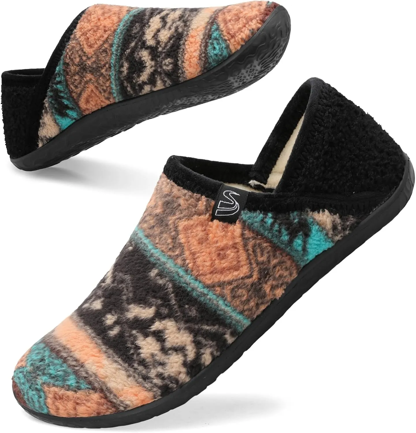 Spesoul Fuzzy House Slippers for Women Men Indoor Closed Back Lightweight Cozy Faux Furry Lining Barefoot House Shoes Slipper Socks for Bedroom Home Office Yoga Outdoor Walking Shoes