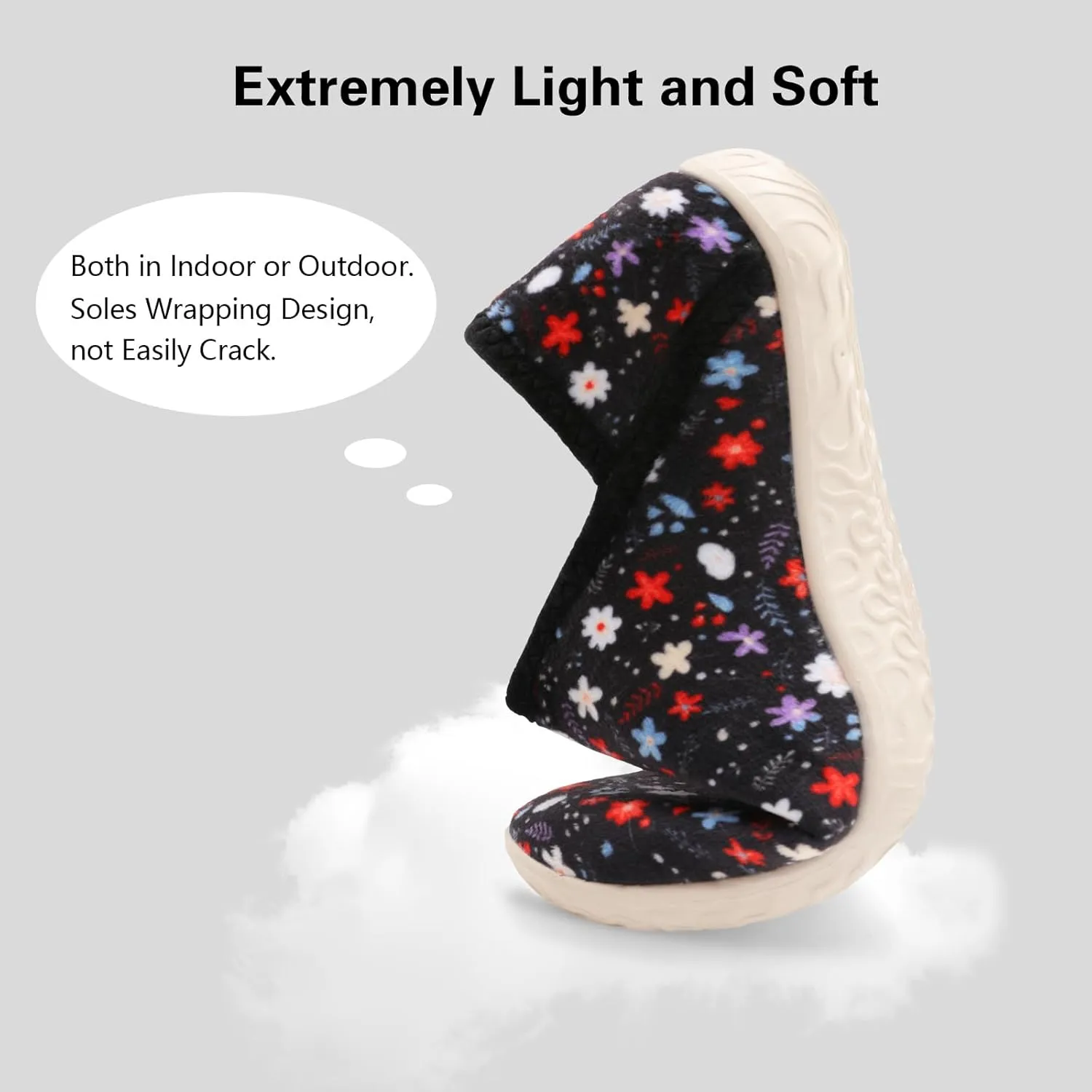 Spesoul Fuzzy House Slippers for Women Men Indoor Closed Back Lightweight Cozy Faux Furry Lining Barefoot House Shoes Slipper Socks for Bedroom Home Office Yoga Outdoor Walking Shoes