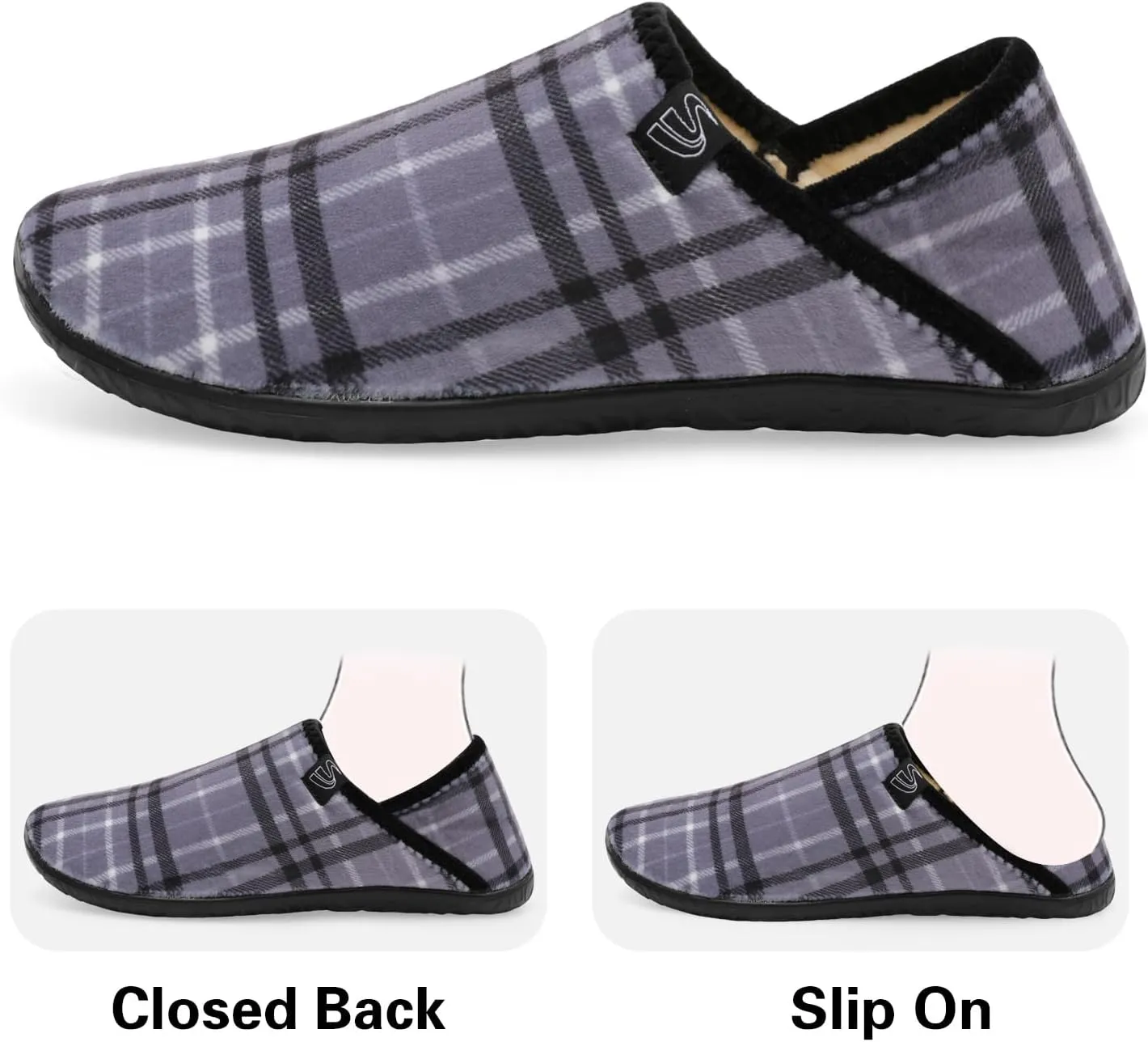 Spesoul Fuzzy House Slippers for Women Men Indoor Closed Back Lightweight Cozy Faux Furry Lining Barefoot House Shoes Slipper Socks for Bedroom Home Office Yoga Outdoor Walking Shoes