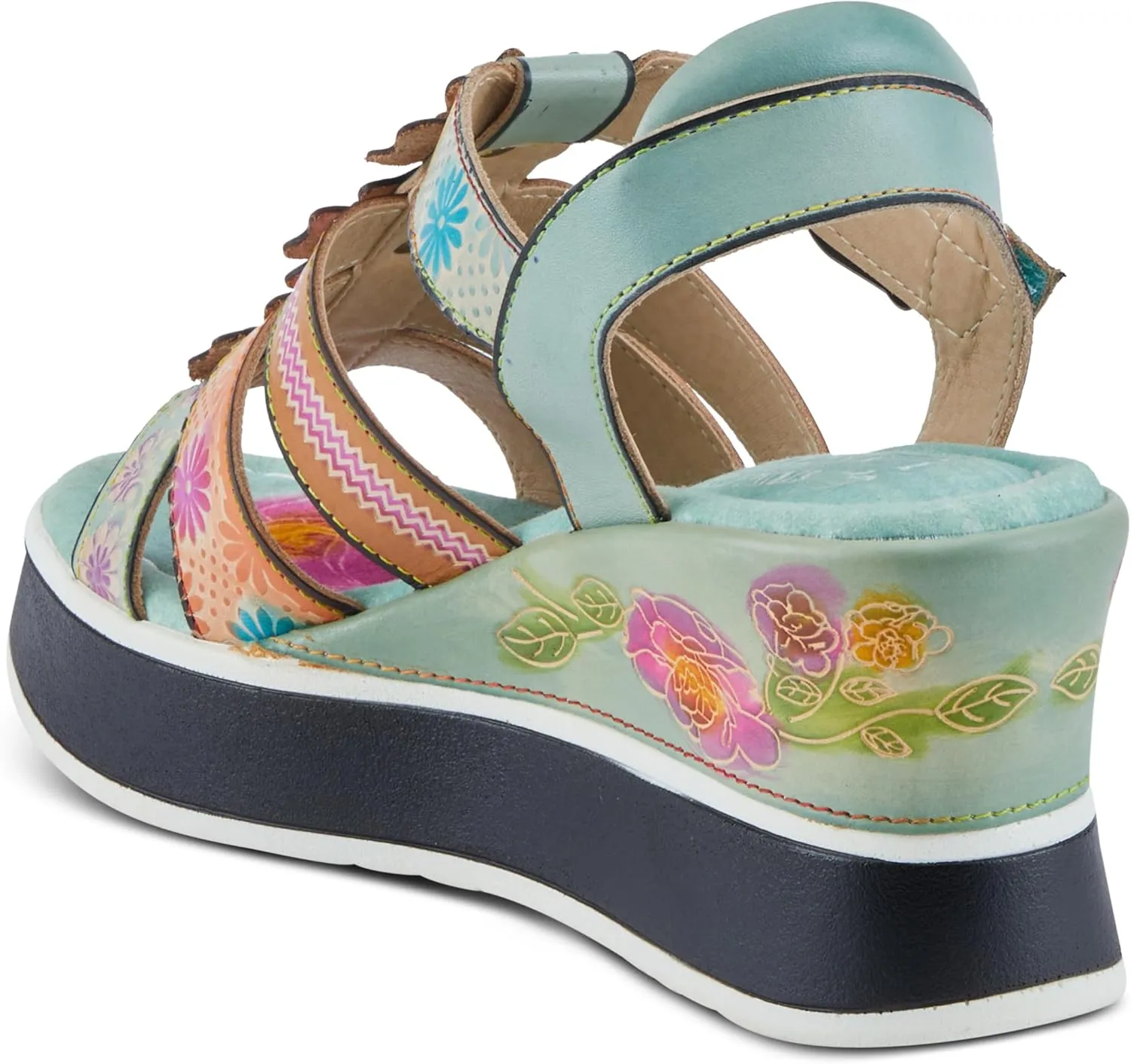 Spring Step L'Artiste Women's FloralBloom - Hand-Painted Lightweight Athleisure Sandals