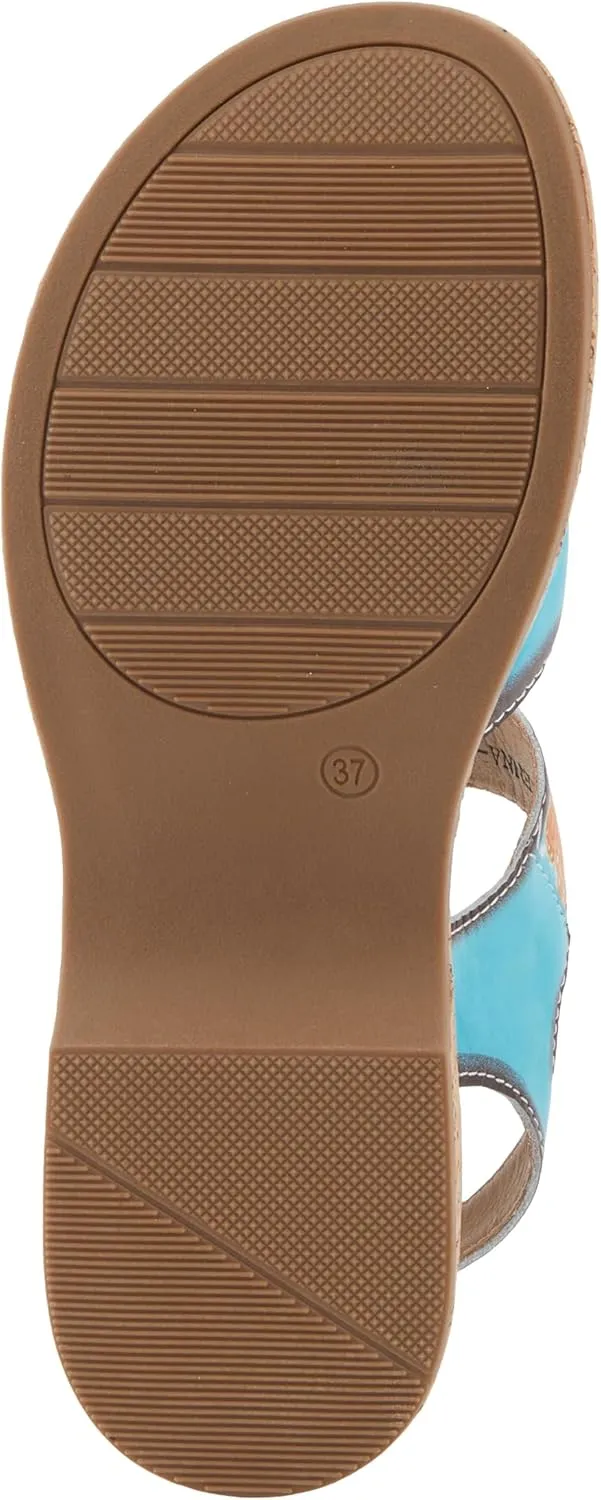 Spring Step L'Artiste Women's KENNA Hand-Painted Leather Sandals with Crystal Buckle