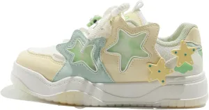 Star Shoes Women's Athletic Shoes Cushioned Y2K Platform Sneakers Breathable Mesh Lightweight for Travel Casual