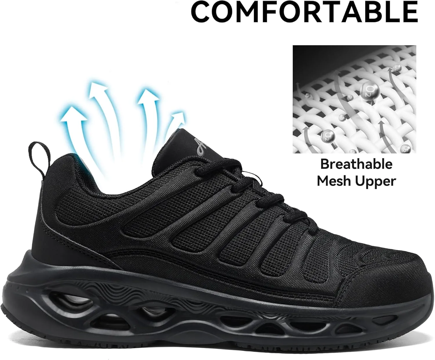 Steel Toe Shoes for Men Women Comfortable Lightweight Safety Sneakers Non Slip Work Shoes Puncture Proof Composite Toe Sneakers for Construction