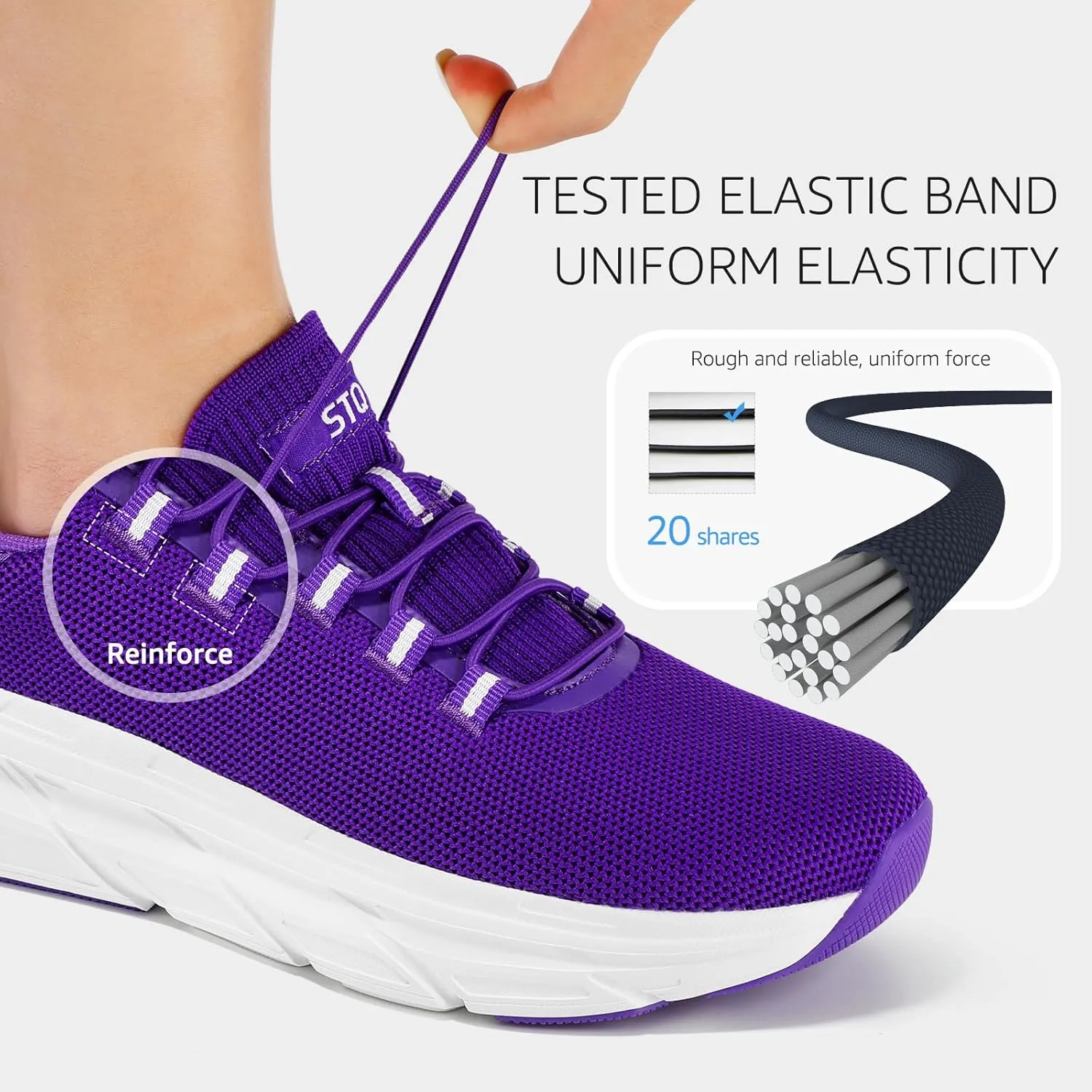 STQ Slip on Sneakers Women Orthopedic Walking Shoes for Plantar Fasciitis Relief