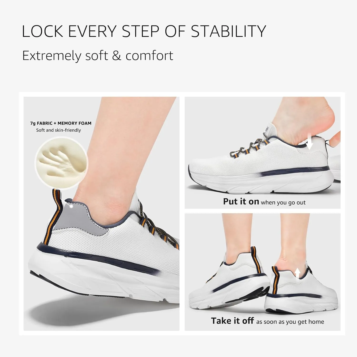 STQ Slip on Sneakers Women Orthopedic Walking Shoes for Plantar Fasciitis Relief