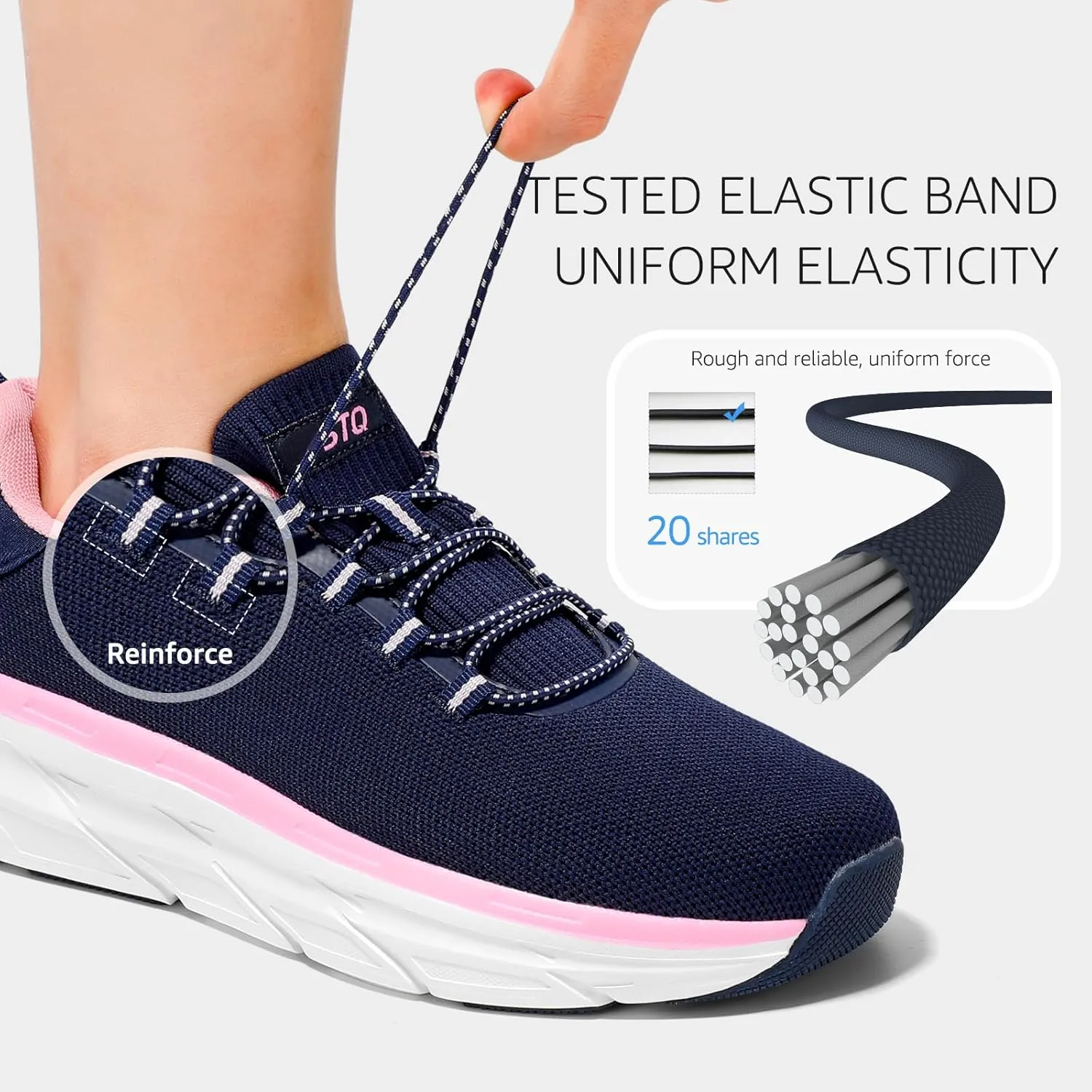 STQ Slip on Sneakers Women Orthopedic Walking Shoes for Plantar Fasciitis Relief