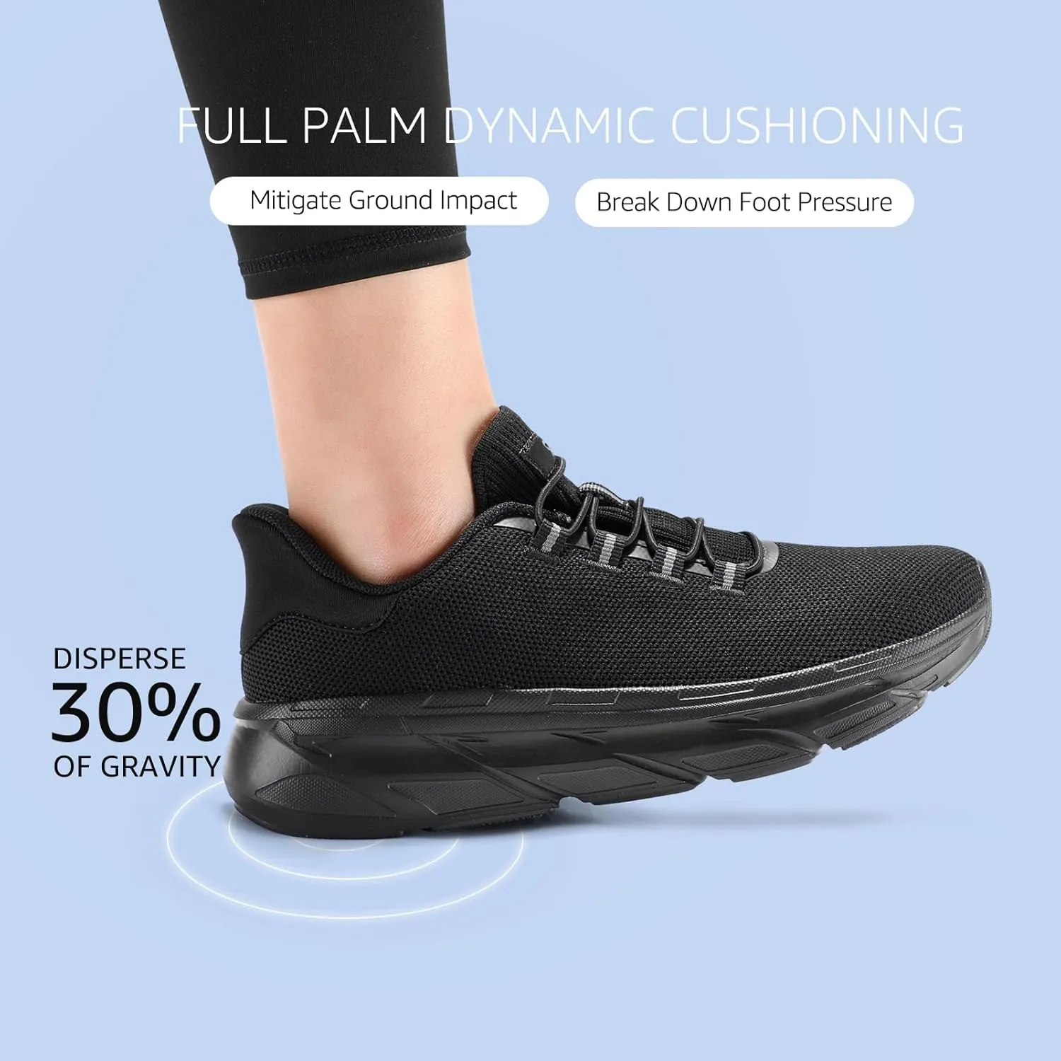 STQ Women's Slip On Walking Shoes Active Cushion Comfortable Tennis Breathable Non Slip Athletic Gym Workout Cross Training Sneakers