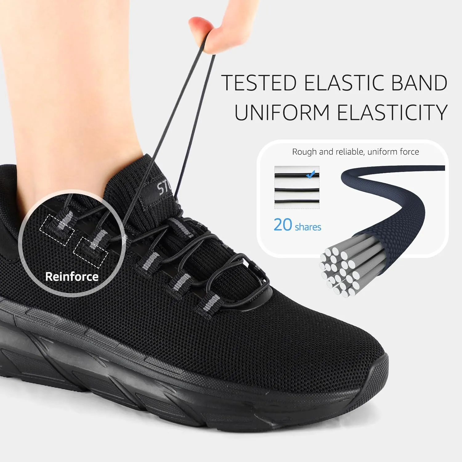 STQ Women's Slip On Walking Shoes Active Cushion Comfortable Tennis Breathable Non Slip Athletic Gym Workout Cross Training Sneakers