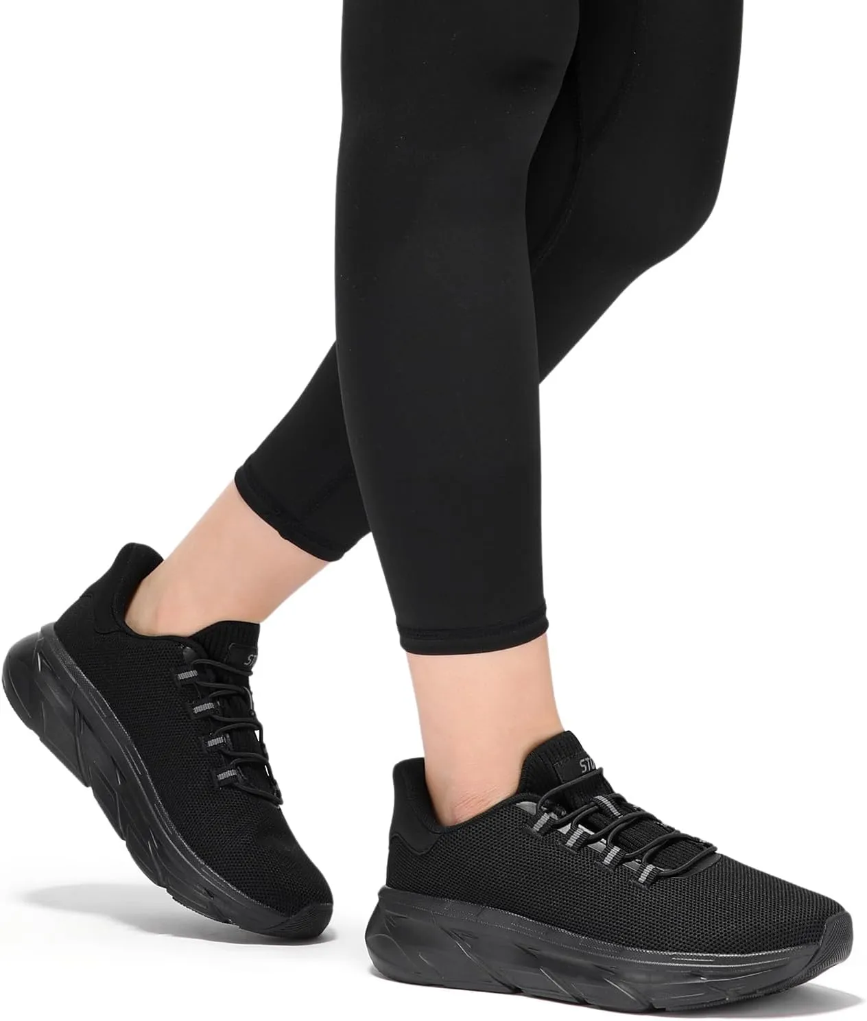 STQ Women's Slip On Walking Shoes Active Cushion Comfortable Tennis Breathable Non Slip Athletic Gym Workout Cross Training Sneakers