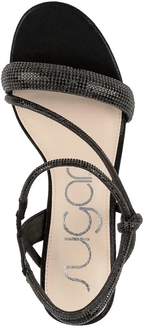 Sugar Women's Strappy Dress Sandals – Slip-On Block Heel Heels for Women, Open Toe Evening Party Shoes with Sparkly or Smooth Finish