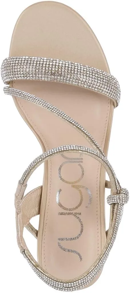 Sugar Women's Strappy Dress Sandals – Slip-On Block Heel Heels for Women, Open Toe Evening Party Shoes with Sparkly or Smooth Finish