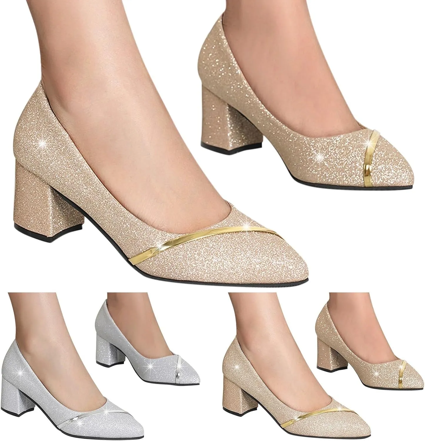 Summer Mouth Frosted Fashion Pointed Thick Women's High Heels Casual Women's Toe Shallow Heel Shoes for Women Sandals