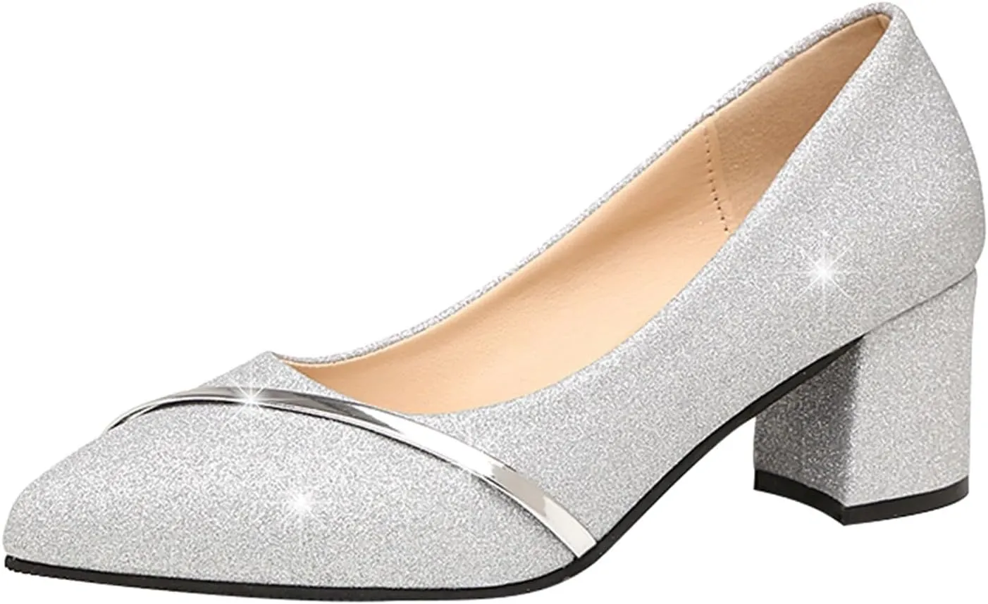 Summer Mouth Frosted Fashion Pointed Thick Women's High Heels Casual Women's Toe Shallow Heel Shoes for Women Sandals