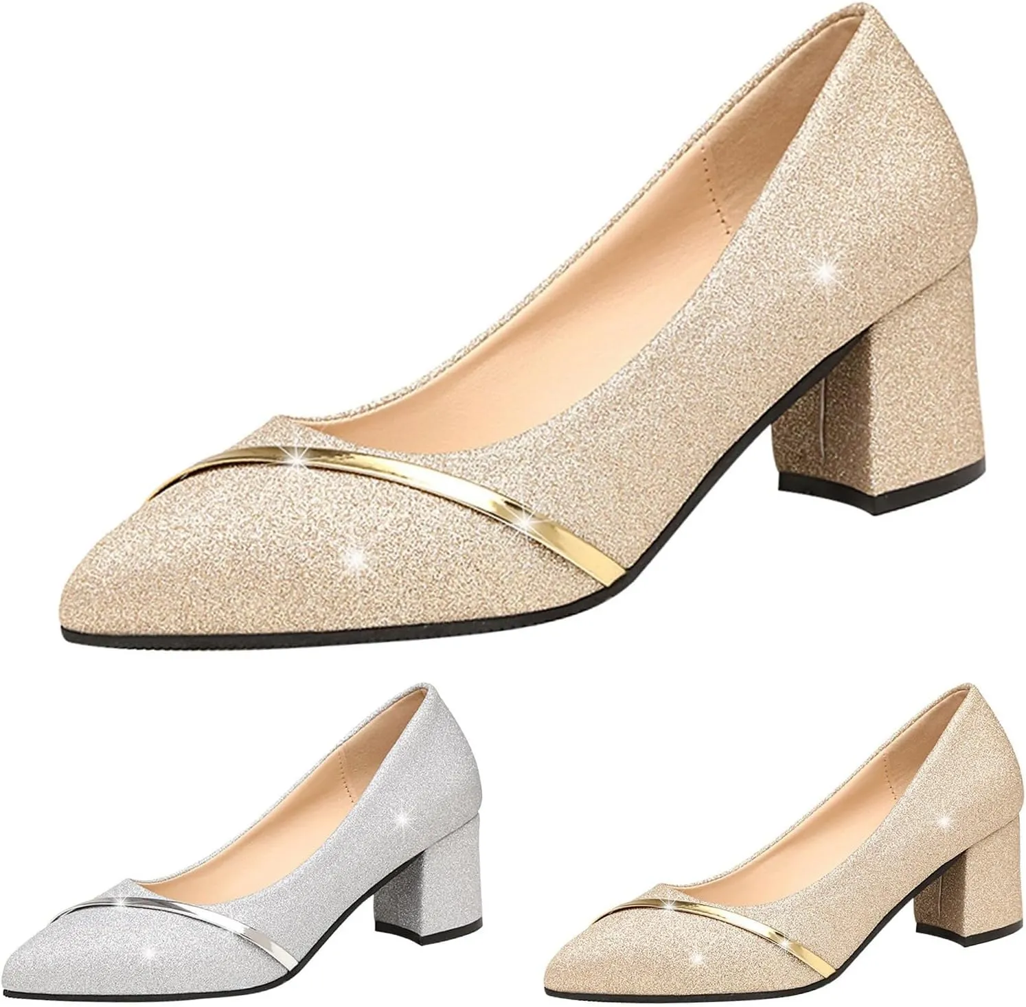Summer Mouth Frosted Fashion Pointed Thick Women's High Heels Casual Women's Toe Shallow Heel Shoes for Women Sandals