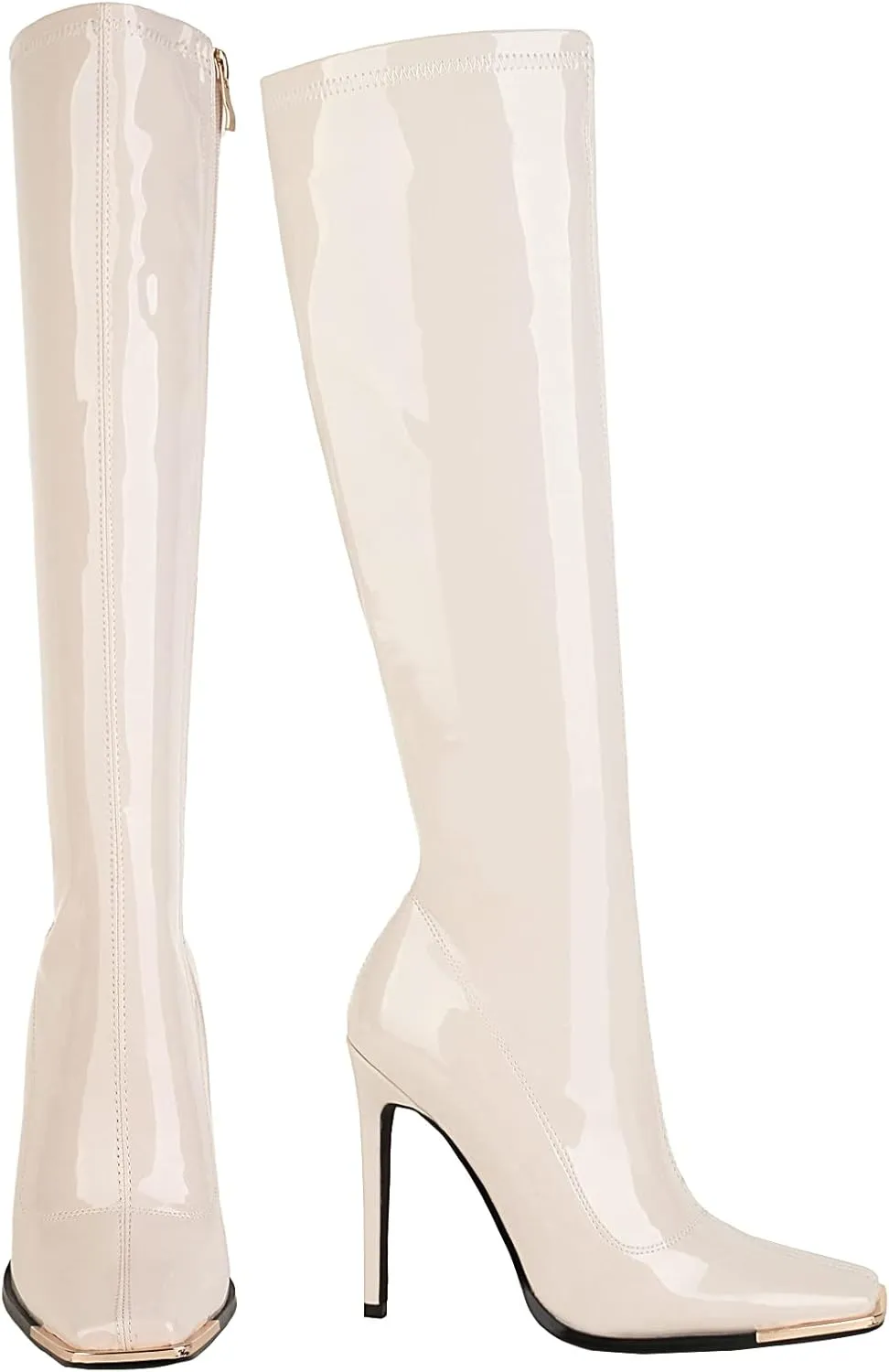 sun gurg Women's Knee High Boots Stiletto High Heels Sexy Zipper Knee Boots