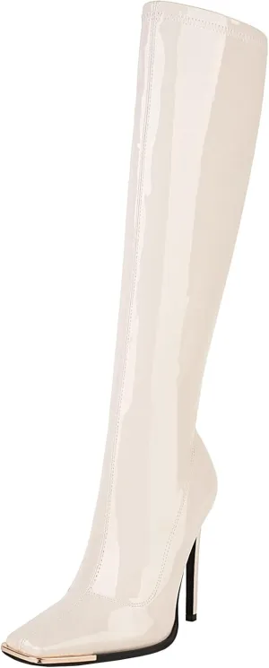 sun gurg Women's Knee High Boots Stiletto High Heels Sexy Zipper Knee Boots