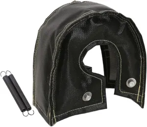 T3 Turbo Blanket Heat Shield cover wrap for Turbocharger with Fastener Springs (black)