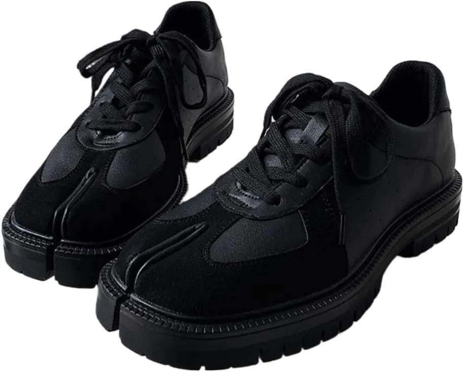 Tabi Shoes Split Toe Leather Retro Sneakers Chunky Platform Non Slip Breathable Cute Y2K Kawaii Fashion Trendy Gifts for Daughter Back to School Dressy Streetwear Spring Summer Fall Tennis Outdoors