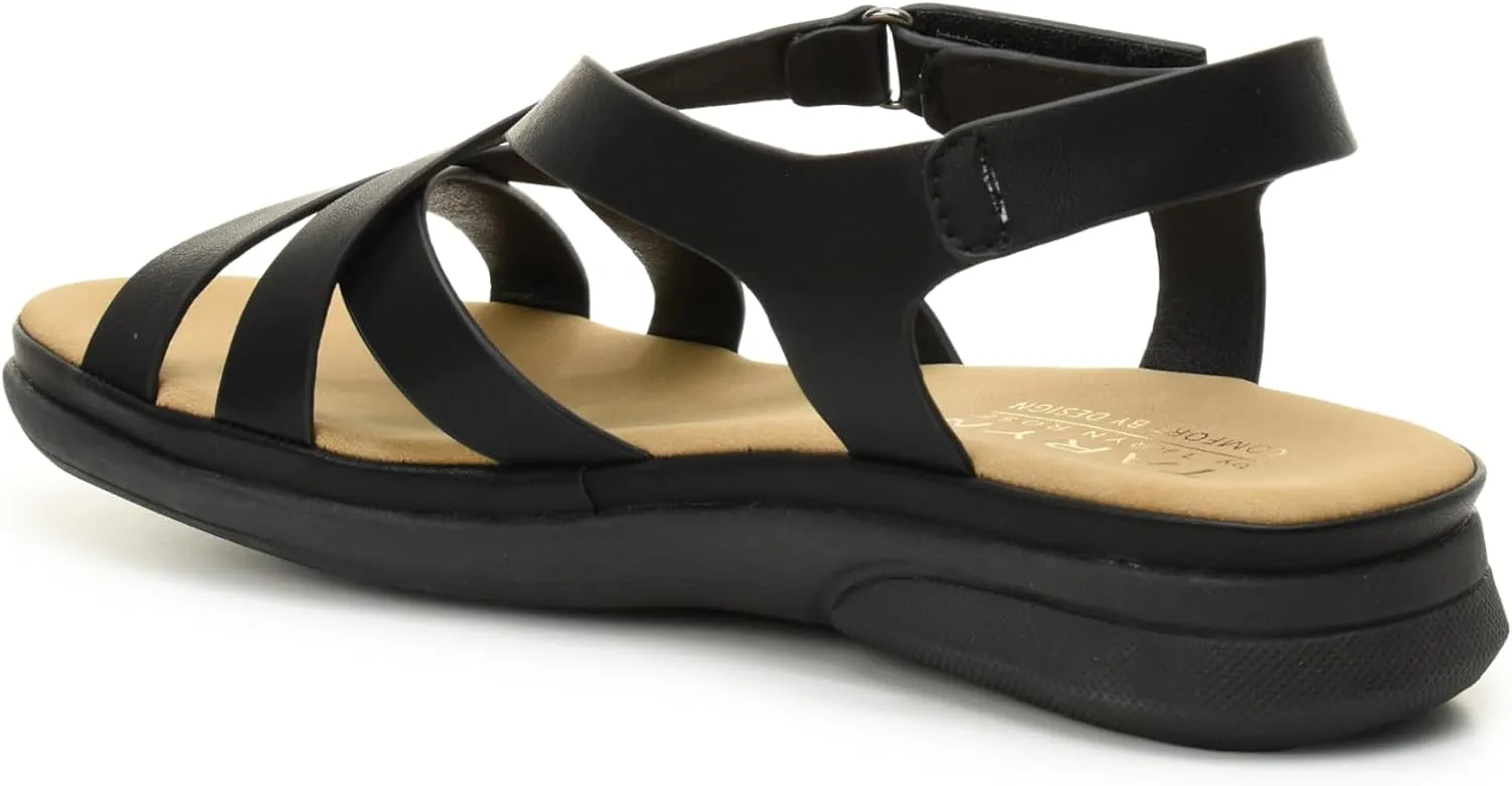 TARYN ROSE Women's comfort sandals, extra cushioned footbed with soft insole and adjustable strap, perfect for indoors and outdoors sandals BOSSI