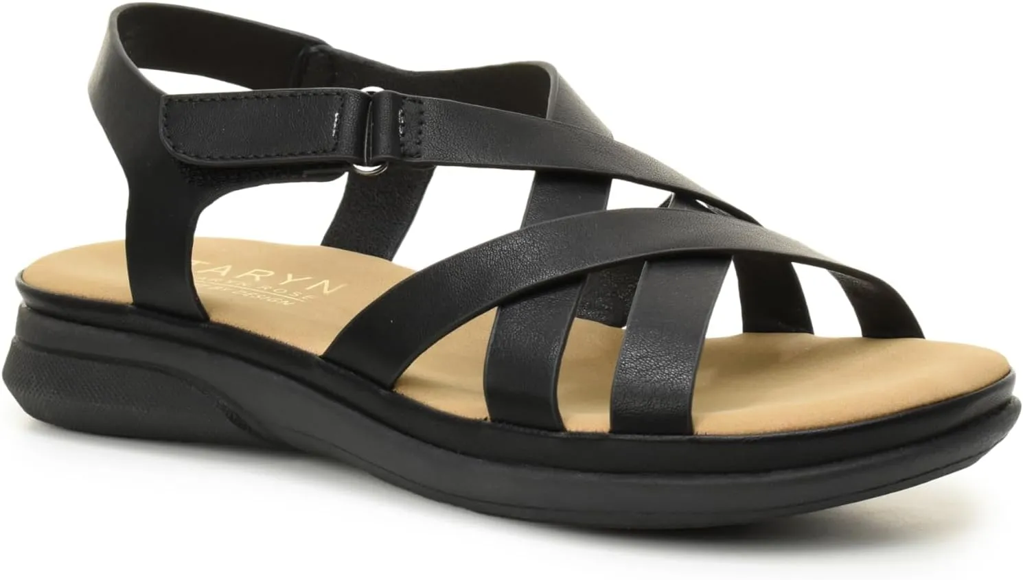 TARYN ROSE Women's comfort sandals, extra cushioned footbed with soft insole and adjustable strap, perfect for indoors and outdoors sandals BOSSI