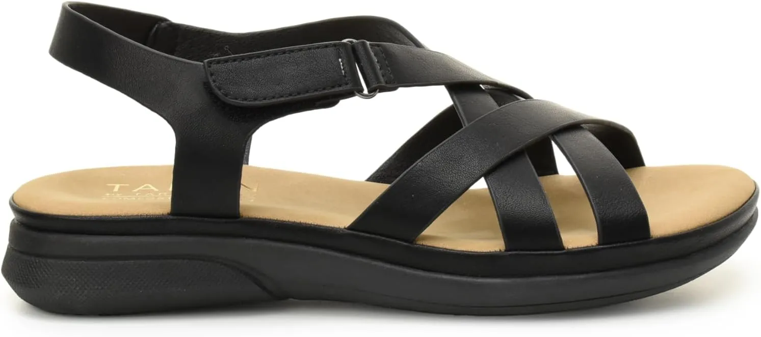 TARYN ROSE Women's comfort sandals, extra cushioned footbed with soft insole and adjustable strap, perfect for indoors and outdoors sandals BOSSI