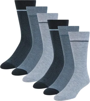 Ted Baker Men's 6 Pack Solid Crew Dress Socks